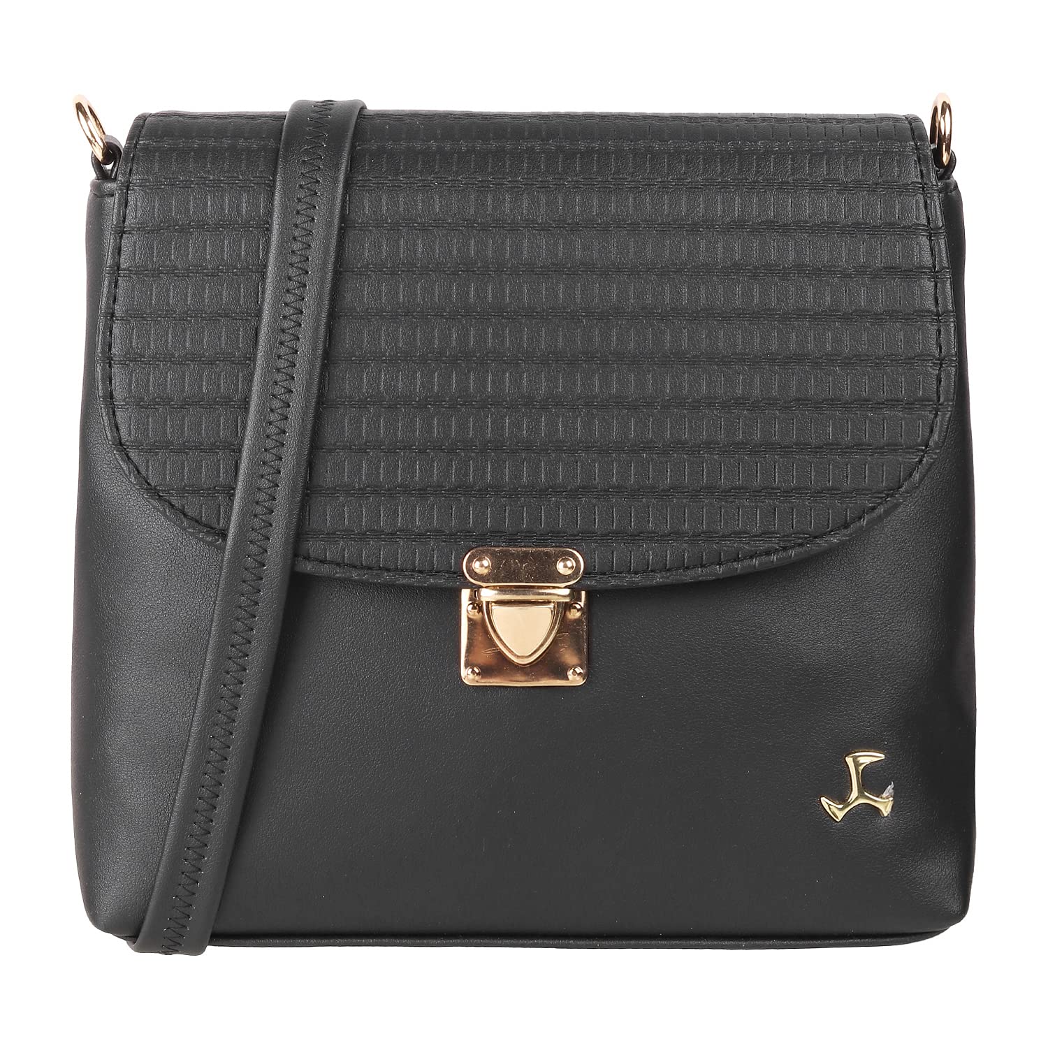 Mochi Women Black Flap Over Sling (66-7212) (B09W19S87T) Amazon Price History, Amazon Price Tracker