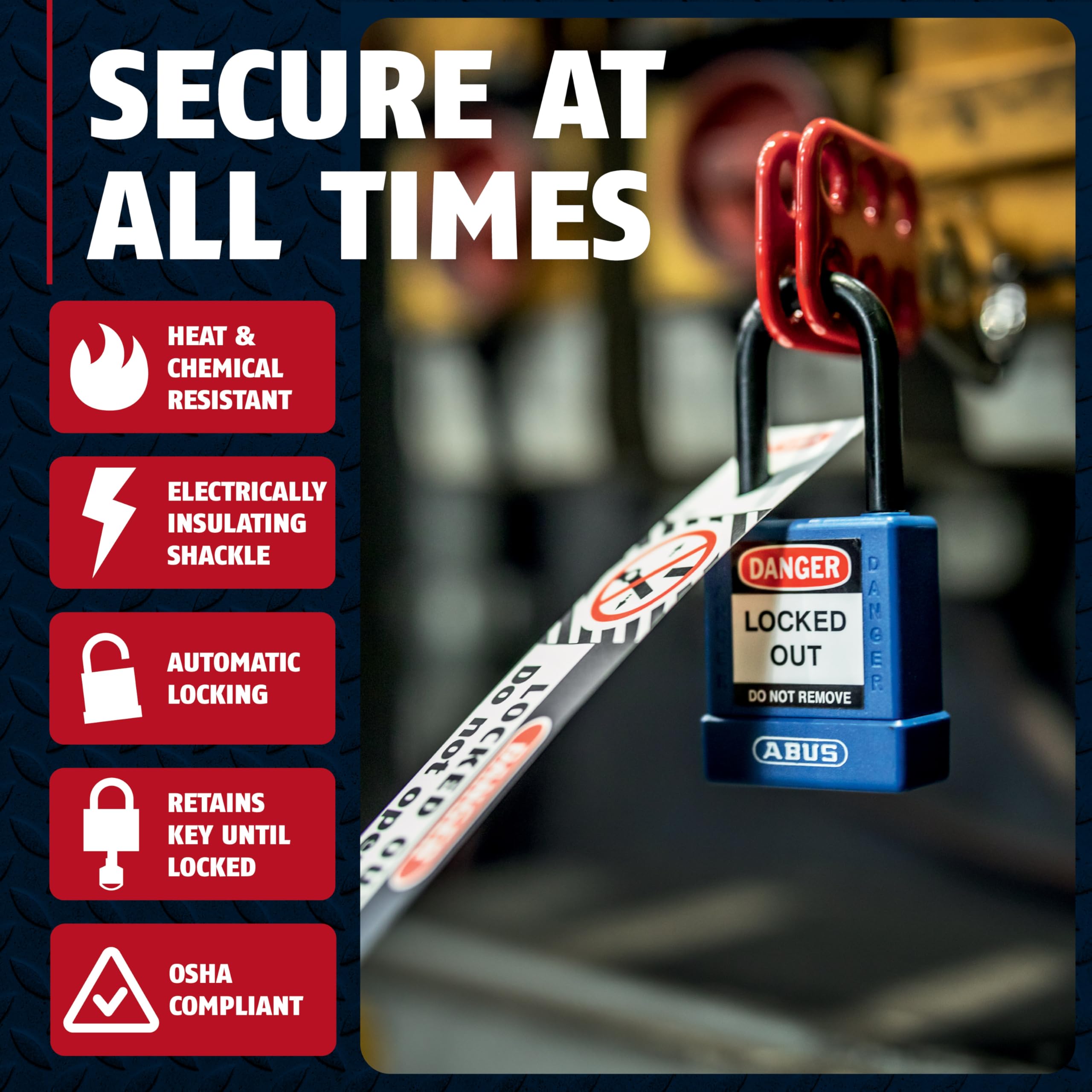 Snapklik.com : ABUS Premium Lockout Tagout Padlocks -10 Pack, OSHA ...