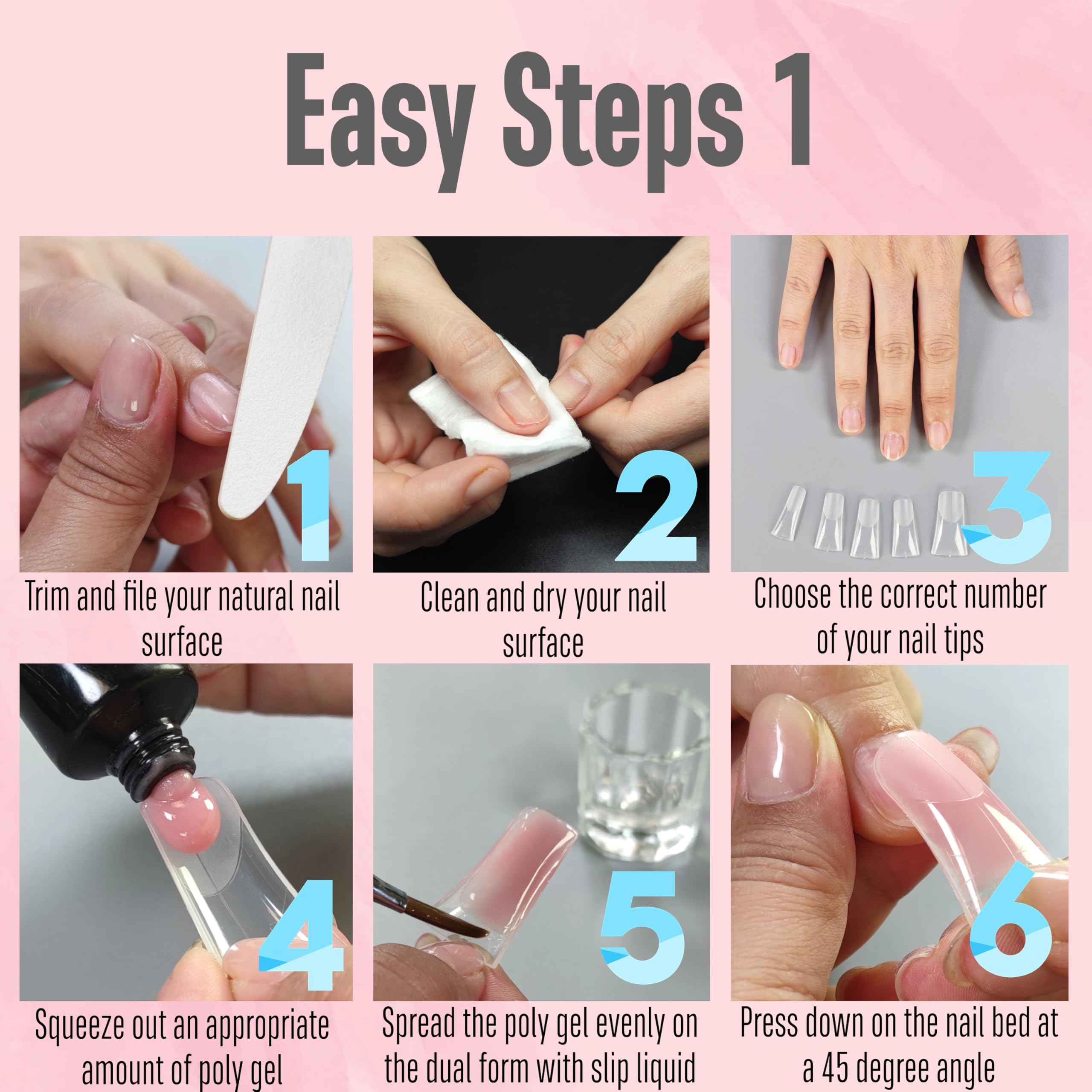 NOVO OVO Duck Nail Dual Forms for Poly Gel Toenail Extension Reusable Full Cover Molds for French Tip Acrylic Duckies Nail Art Design Molds for Manicure for Salon & DIY at Home 240 Pcs 12 sizes - Image 3