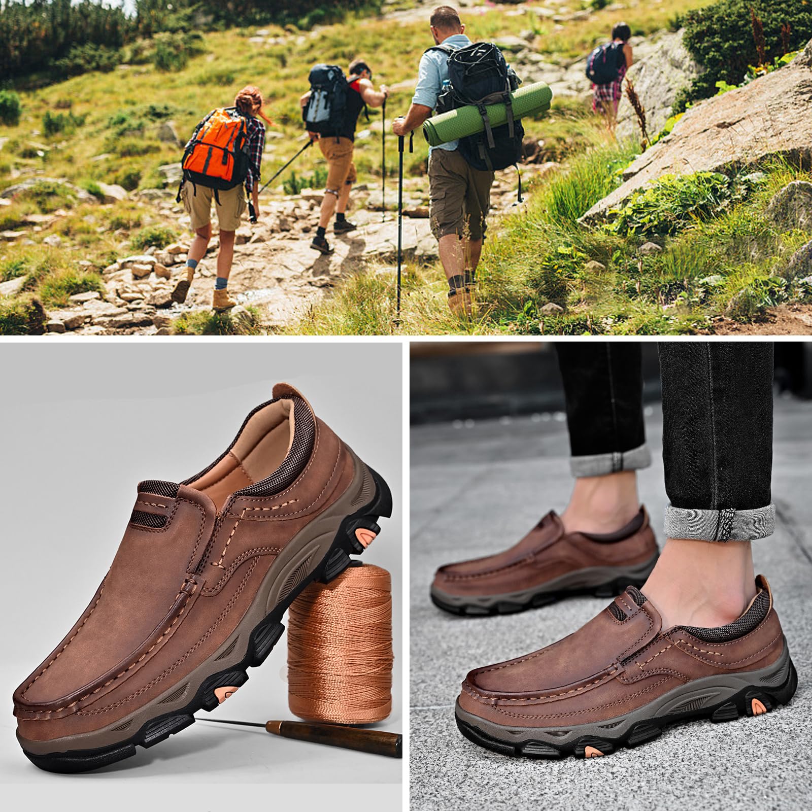 Męskie buty na co dzień, wygodne antypoślizgowe, miękkie buty do jazdy, mokasyny platforma codzienne trampki trekkingowe