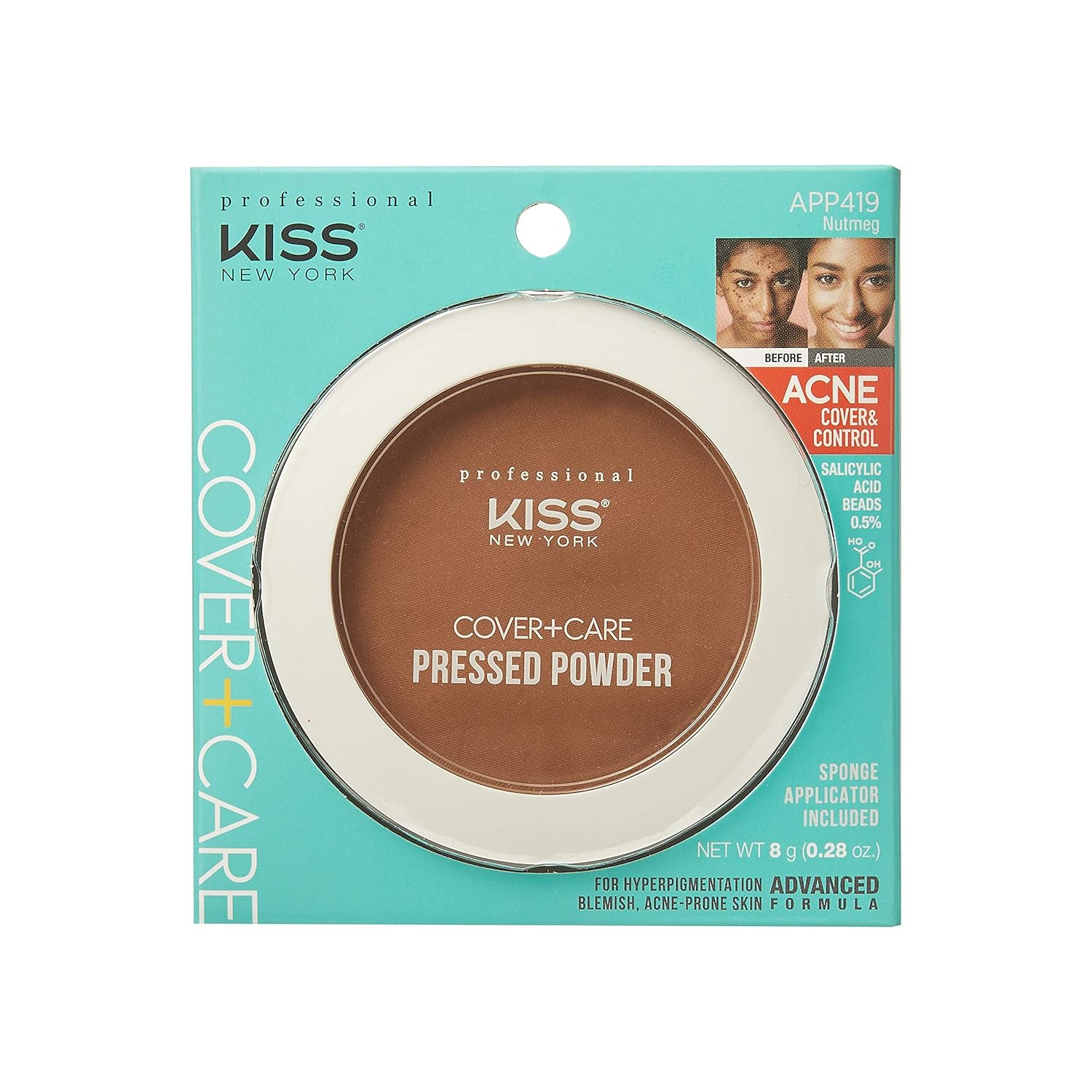 KISS Cover and Care Acne Control Pressed Powder- APP419 (Nutmeg)