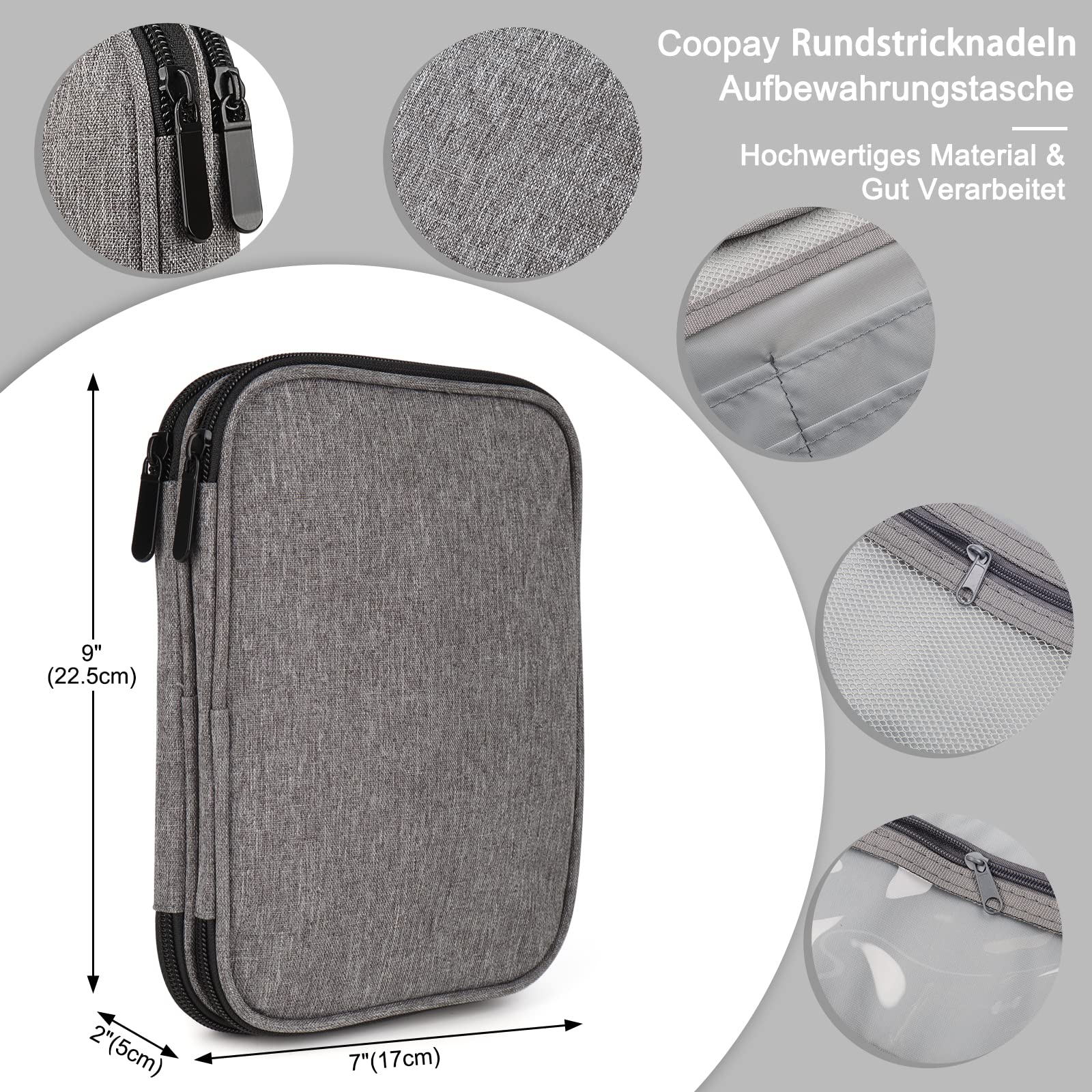 Tissting Set Di Ferri Da Maglia Circolari, 9 Paia Ferri