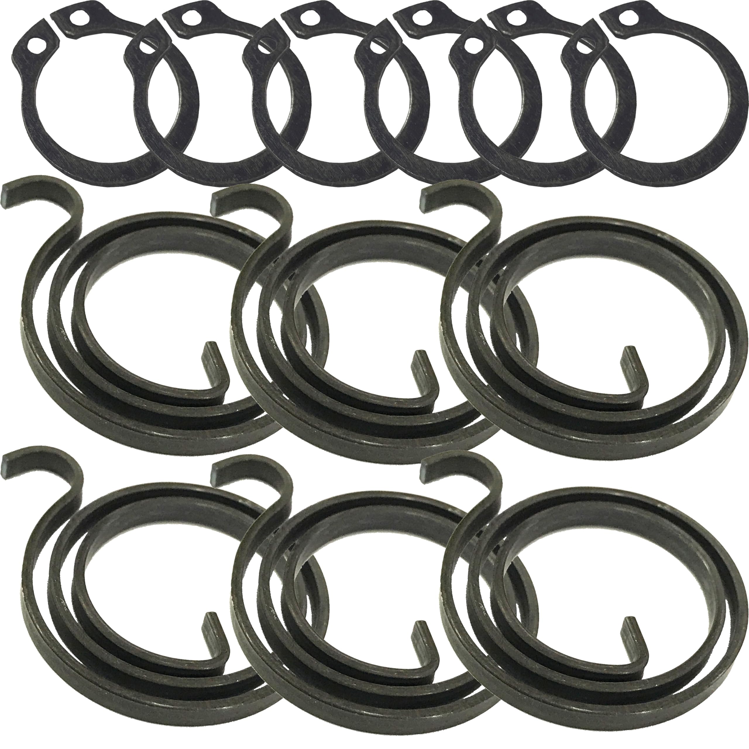 Universal Hardware Door Handle Spring & Circlip Repair Kit, Pack of 6 Sets – 2.5 Turn 3mm Extra Heavy Duty Metal Coil Springs with Matching Circlips, Composite & Industrial Door Repair Parts