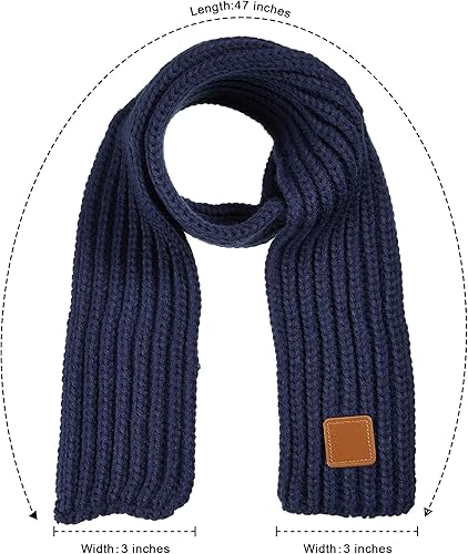 Miniatura 2 de SATINIOR 6 bufandas de invierno para niños, color sólido, bufandas de punto para niños y niñas