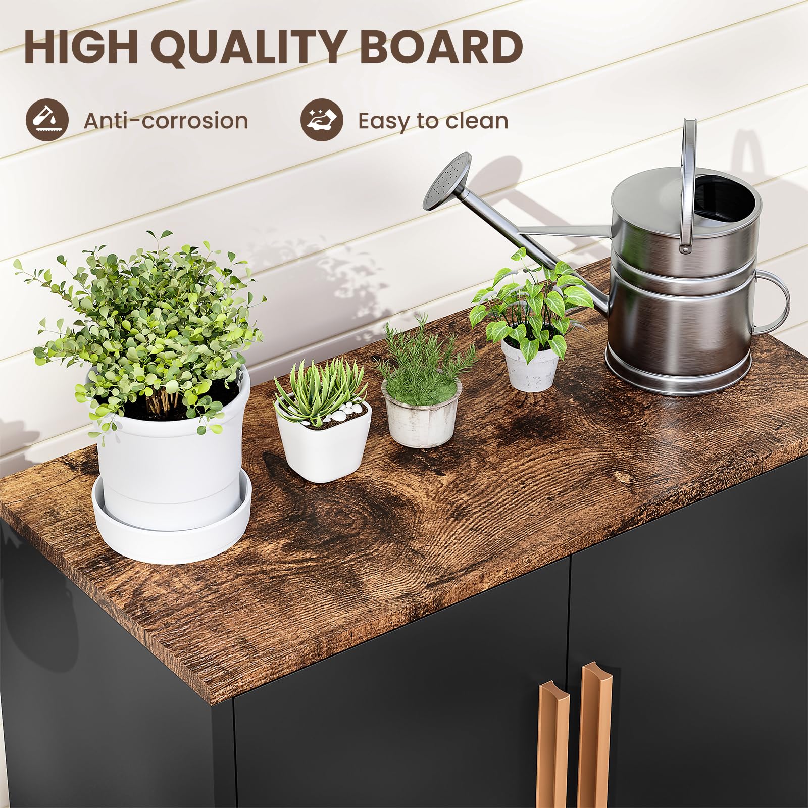 Sightlife Armadio in metallo, mobili da esterno, credenza in metallo, da cucina, da balcone, da giardino, da corridoio, ripiano regolabile, 40 x 80 x 76 cm