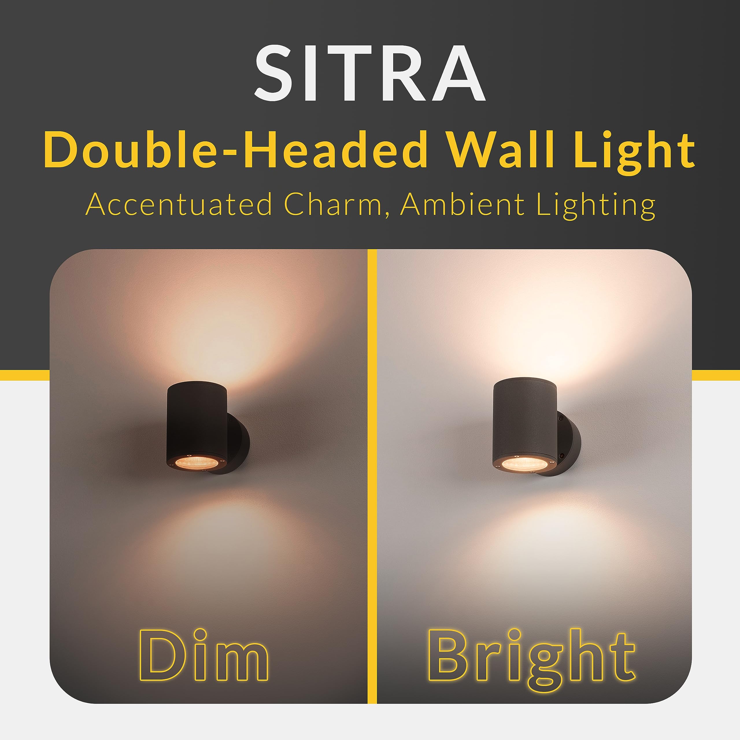 SLV SITRA WALL UP-DOWN Wandlampe anthrazit 2xGX53 max. 2x9W IP44