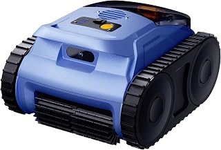 RERIOU Cordless Robotic Pool Vacuum: Track Drive, Sonar Navigation, 180W Motors, Wall Climbing, 150-Min Battery for 2150 Sq Ft Pools