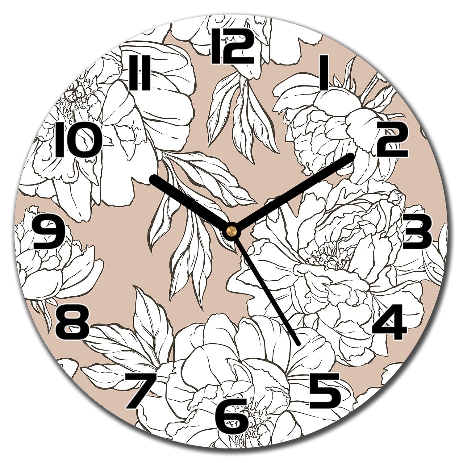 Horloge en verre Bouquet de Roses Coloray 30 cm pour cuisine