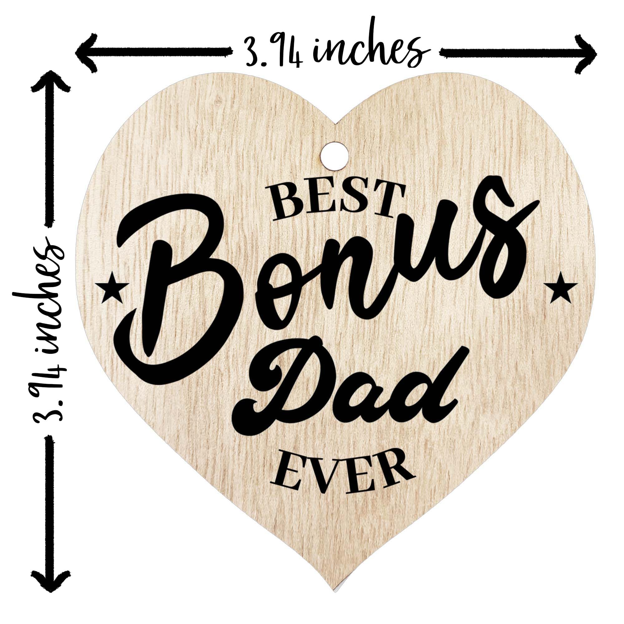 Targa In Legno A Cuore Per Patrigno – Regalo Sentimentale, 10 Cm, Con Messaggio, Decorazione Rustica FSC