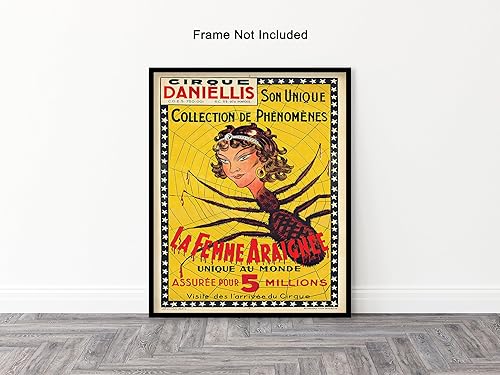 Miniatura 3 de Poster Master Póster vintage de mujer araña, impresión retro de La Femme Araignee - Arte de publicidad de circo - Regalo para él, ella, hombres,