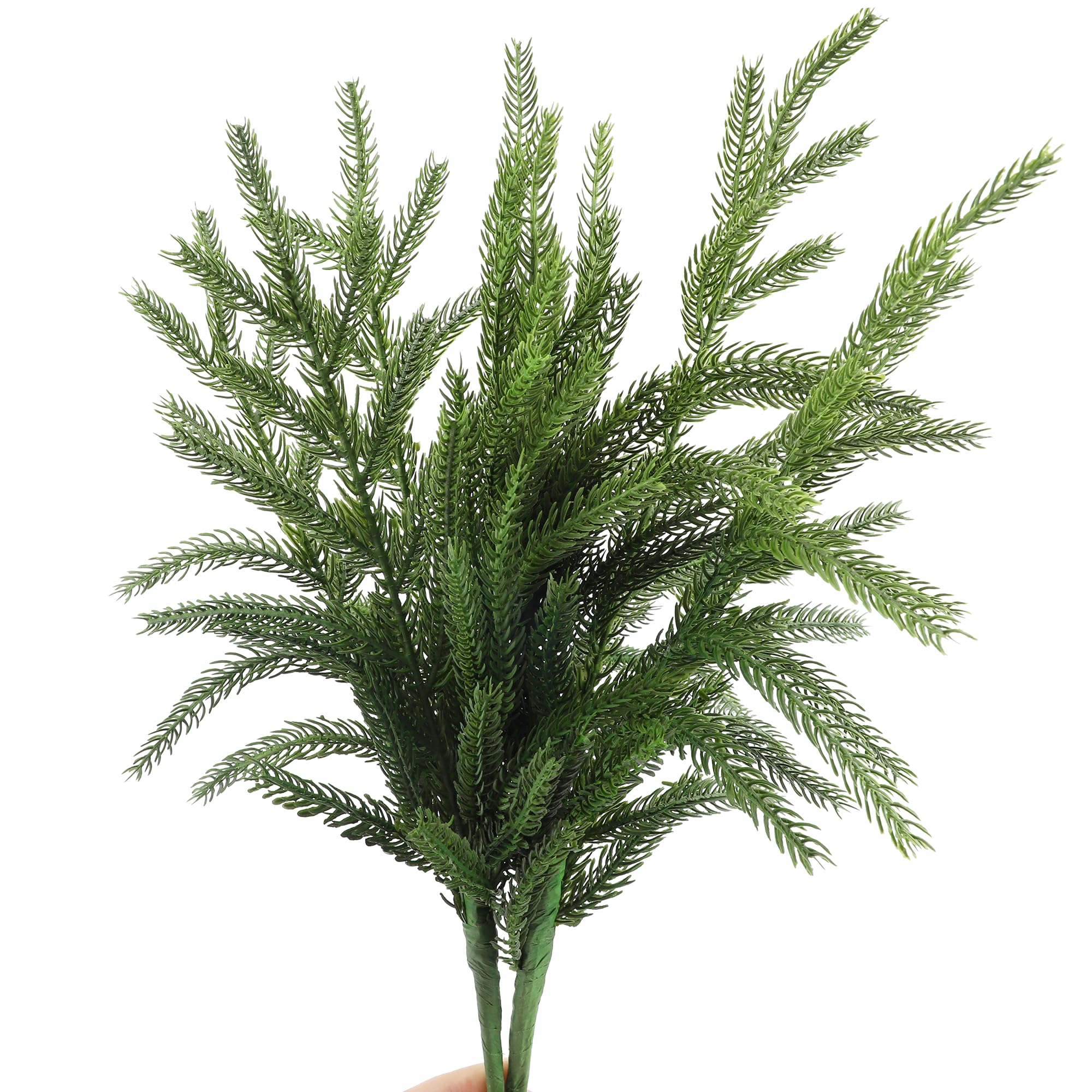 WeGuard Künstliche Norfolk-Kieferzweige fühlen sich echt an, 45,7 cm, künstlicher Zedernstiel, künstliche Weihnachtsgrün-Picker für Vasen, DIY-Girlande, Kranz, Weihnachtsdekoration, Heimdekoration, 32