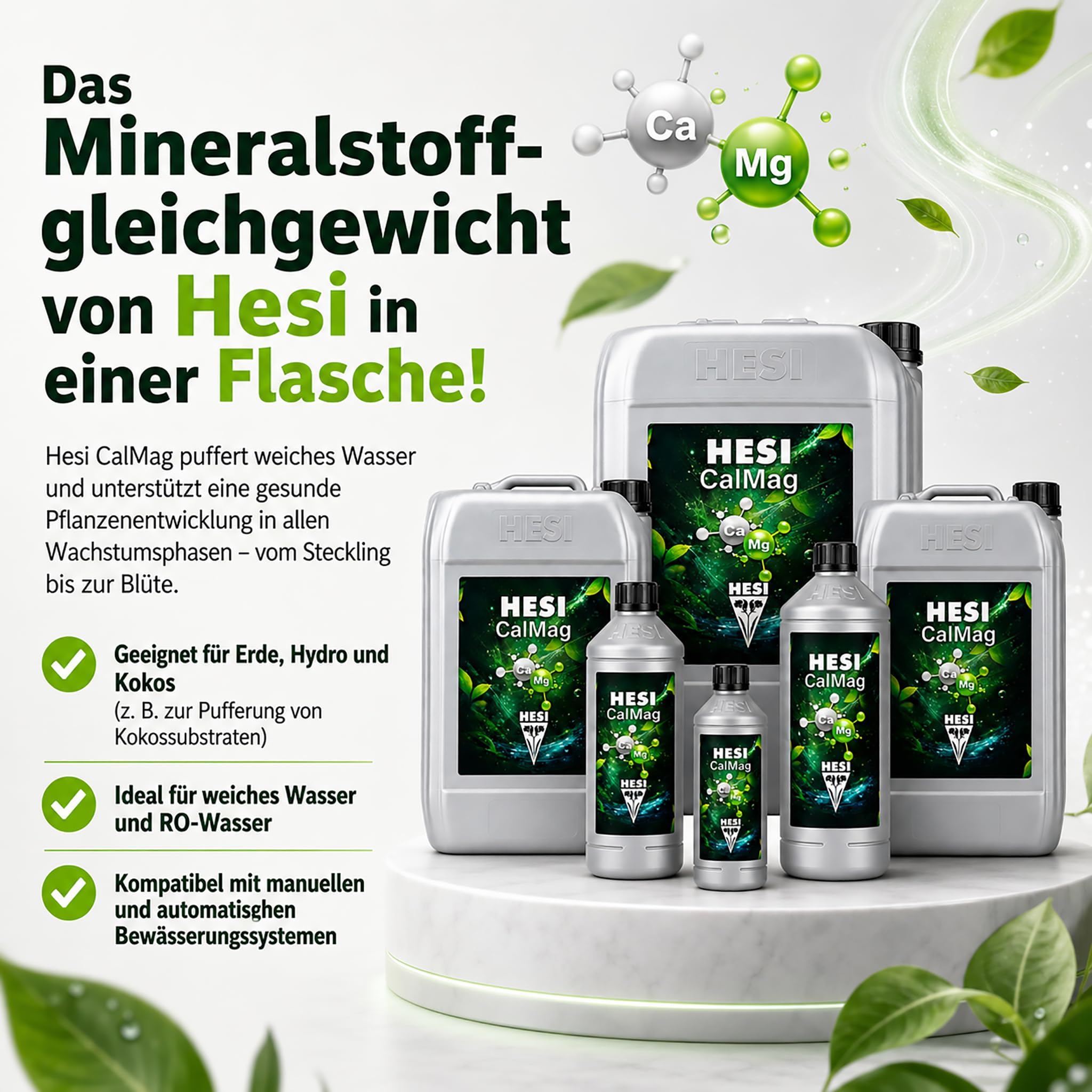 ECI Bundle HESI CalMag 10 Liter Calzium-Magnesium-Dünger Perfekte Grow Mineralbalance inkl. ECI Pipette