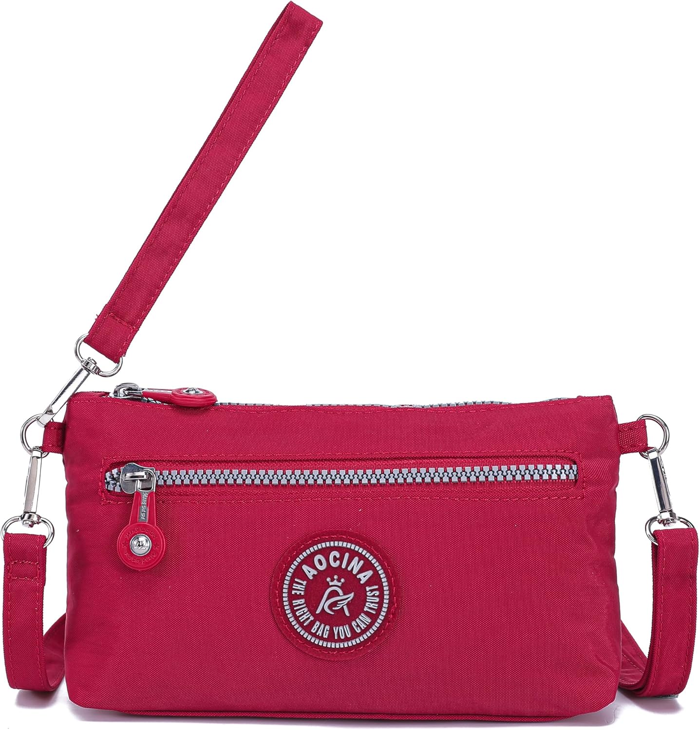 AOCINA Small Wristlet Wallets for Women RFID Blocking Crossbody Purses Nylon Cell Phone Bag for Daily Travel