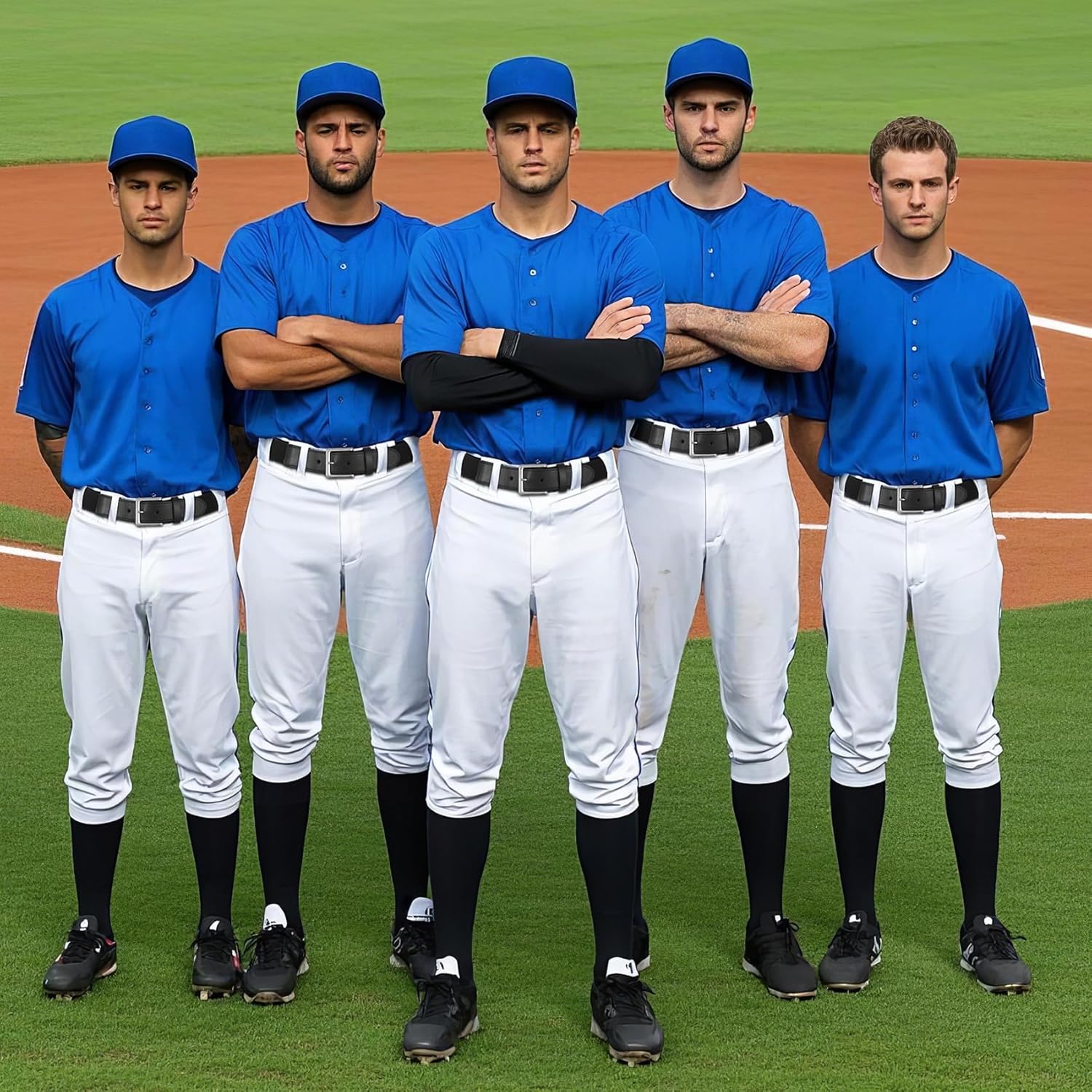 XZQTIVE Over the Knee Baseball Socks and Belt Combo Set for Youth Pink Softball Socks with Adjustable Belt - Image 2