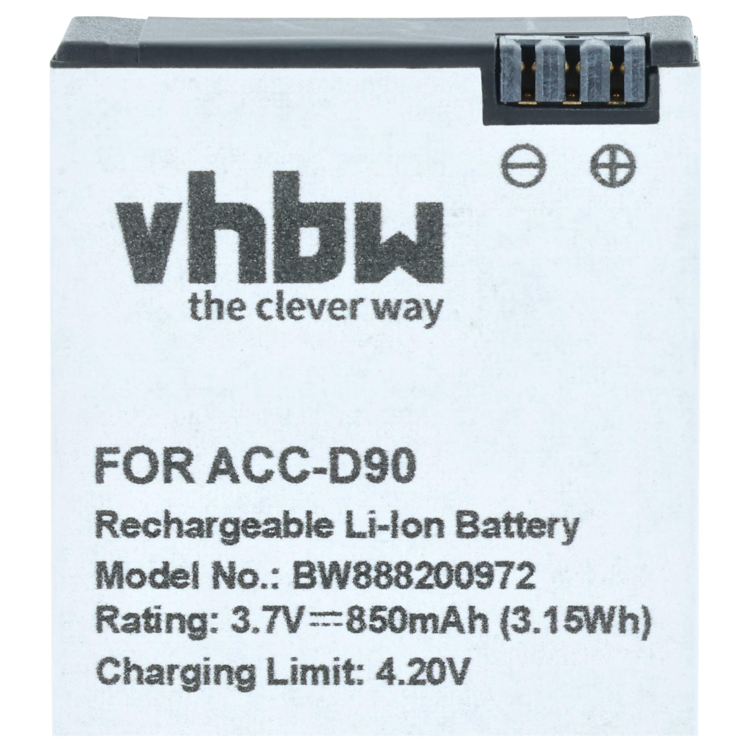vhbw 3x batteria compatibile con AEE Lyfe Silver, Titan, S72 | mini fotocamera (850mAh, 3,7V, Li-Ion)