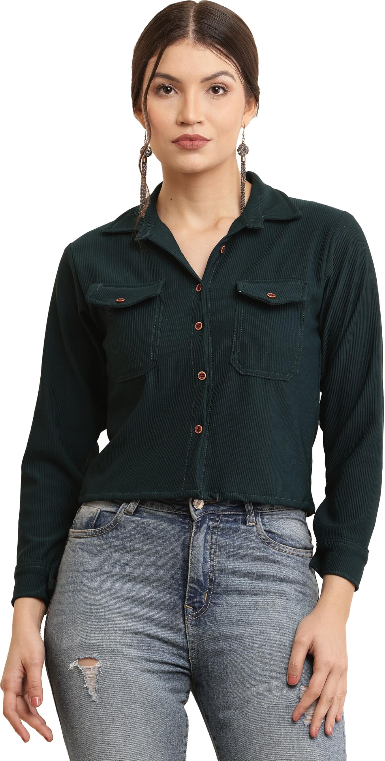Dennis Lingo Classy and Stylish Cotton Blend Women's Shirt in neutral