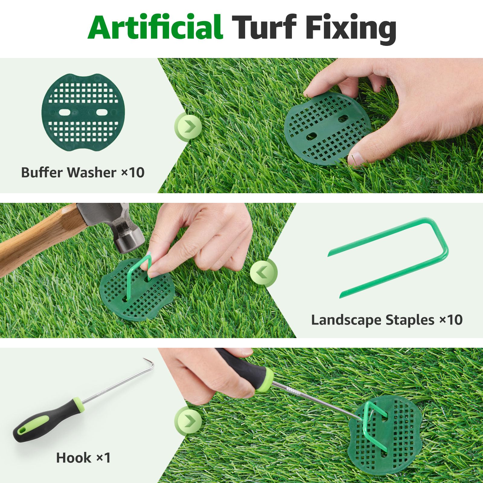 Tappeto di erba artificiale realistica per interni ed esterni: erba finta con fori di drenaggio, tappetino per cani adatto agli animali domestici, perfetto per giardino, prato, balcone, patio, cortile