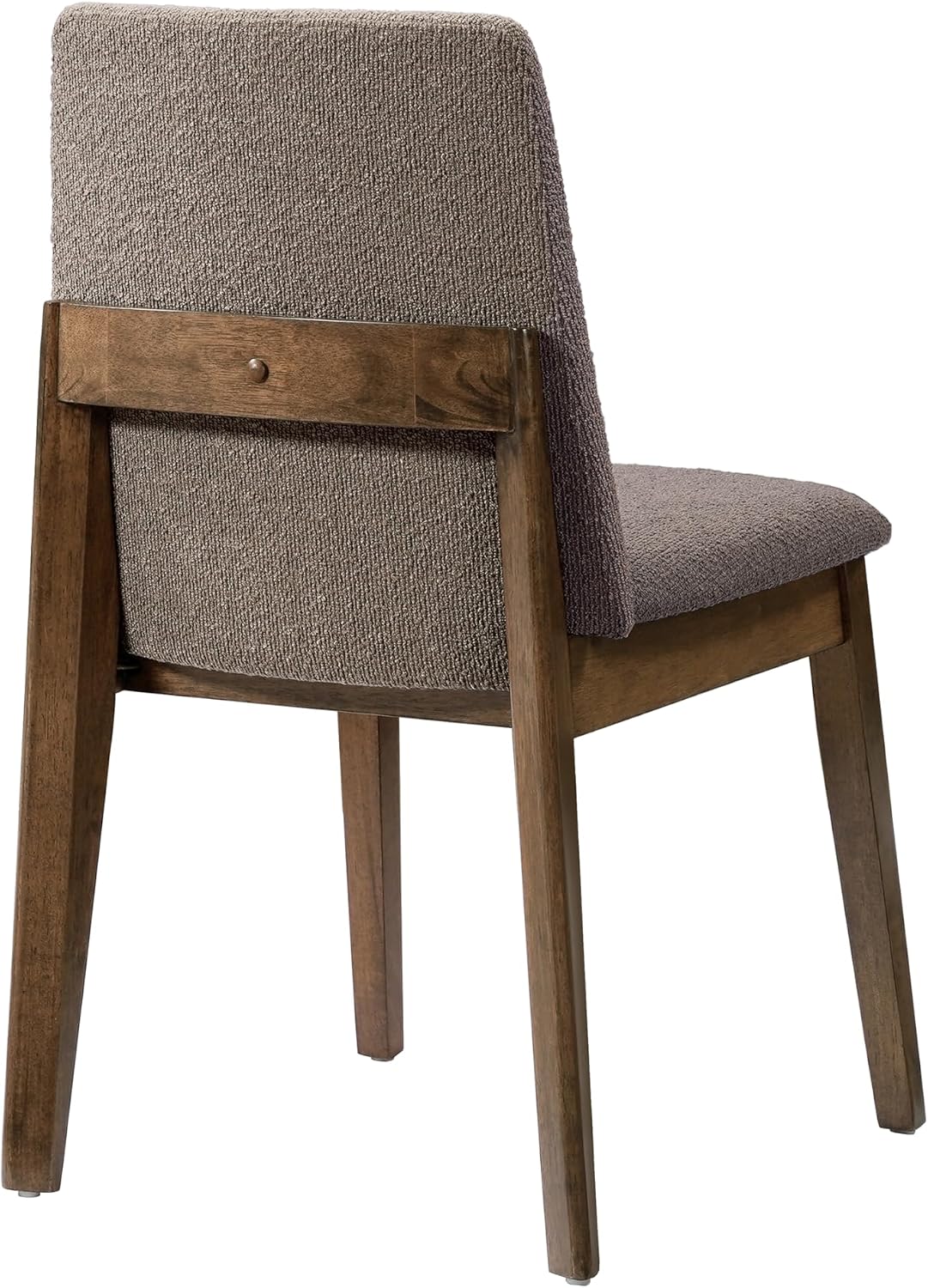 Christopher Knight Home Lucian Armless Dining Chairs Set of 2, Modern Dining Chair with Fabric Upholstery, Sturdy Wood Frame Kitchen Chairs, Extra Seat for Dining Room, Brown + Walnut