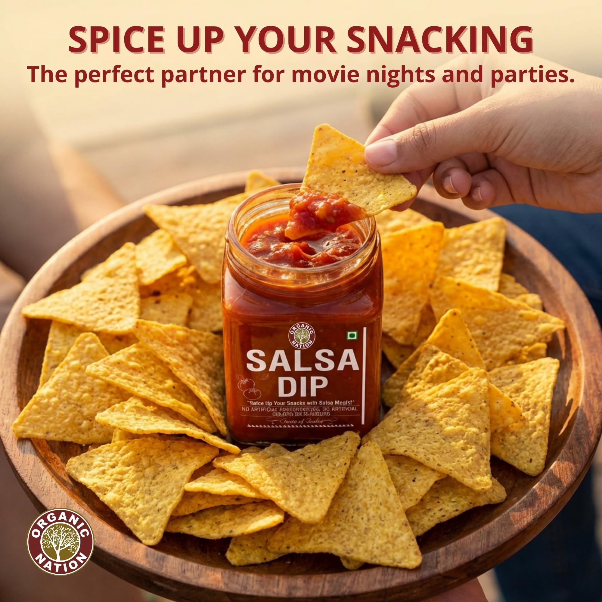 ORGANIC NATION Salsa Dip - Natural Salsa Sauce for Snacking and Cooking - Homestyle Made with Fresh Tomatoes, Herbs & Spices, No Added Preservatives, No Artificial Flavours, Traditional Recipe - 260g 2