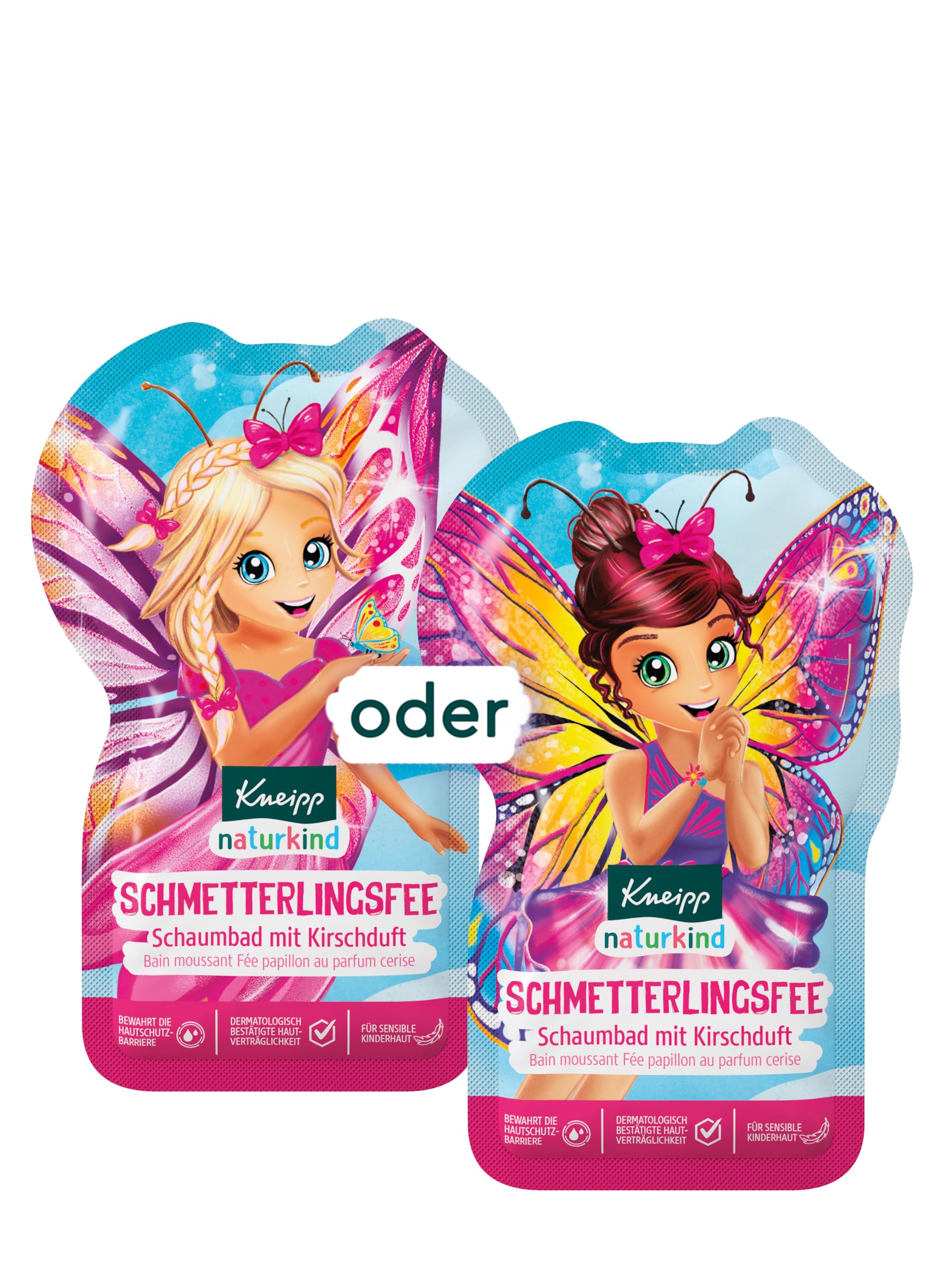 Kneipp Naturkind Butterfly Fairy Bubble Bath - Bath Additive with Cherry Fragrance - for Sensitive Children's Skin - 40 ml