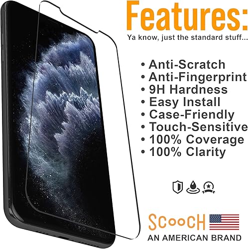 Miniatura 3 de Scooch Protector de pantalla 5 en 1 para iPhone 11 Pro Max (paquete de 3) con protector de lente de cámara (paquete de 2) vidrio templado 9H de alta