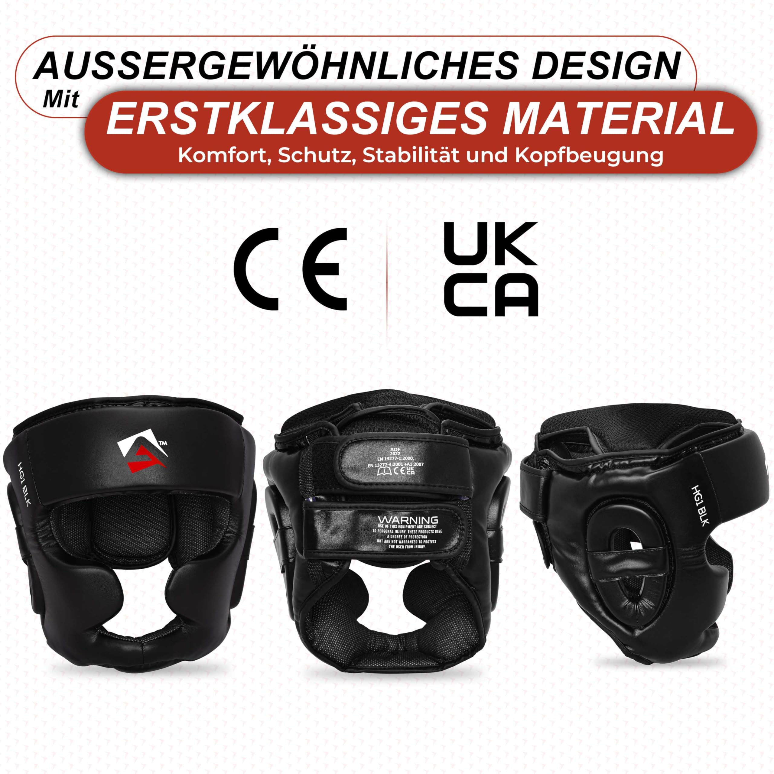 AQF Kopfschutz Boxen, CE-Geprüft Boxing Gesichtsschutz, MMA Kickboxen Kampfsport Helm, Muay Thai Schutzhelm, Box Training Headgear Schoner, Boxhelm Für Taekwondo, Sparring Karate Head Guard
