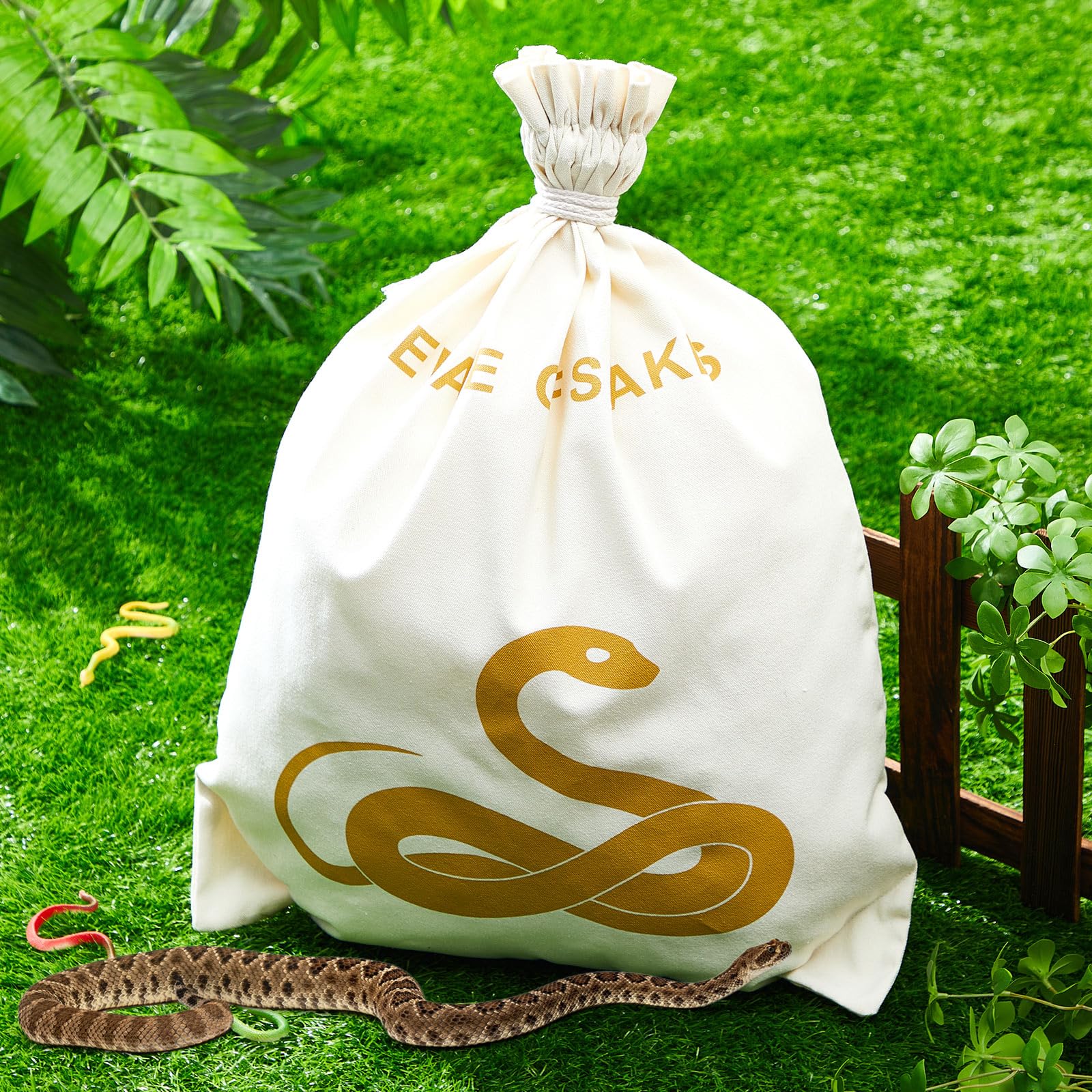 Yeyeplum 2 Pcs Snake Bag with Drawstring, 20 x 28 Inch Reptile