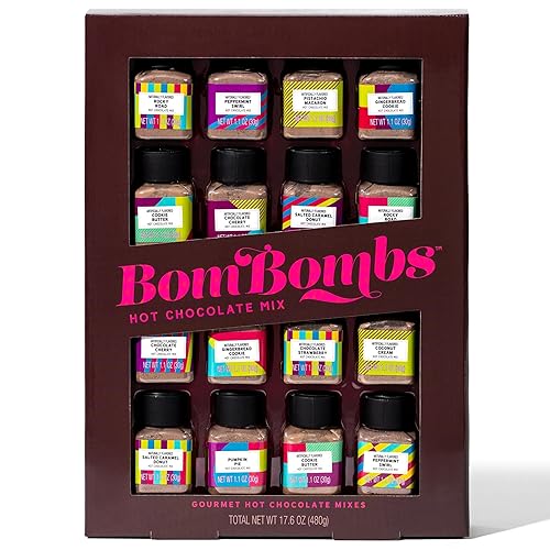 Miniatura 7 de BomBombs, juego de regalo de mezcla de chocolate caliente en mini botellas, sabores incluyen Rocky Road, pastel de calabaza, cereza de chocolate,
