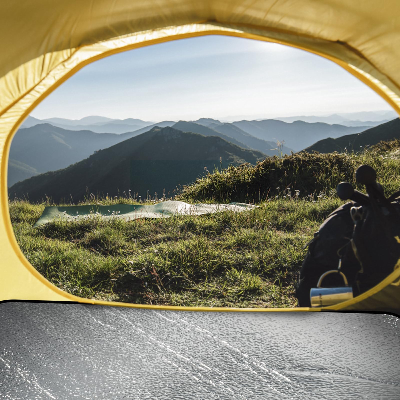 Isomatte Doppelseitige Aluminiumfolie | Wasserdicht & Isolierend | Mehrere Größen | Mit Tasche | Für Camping & Outdoor