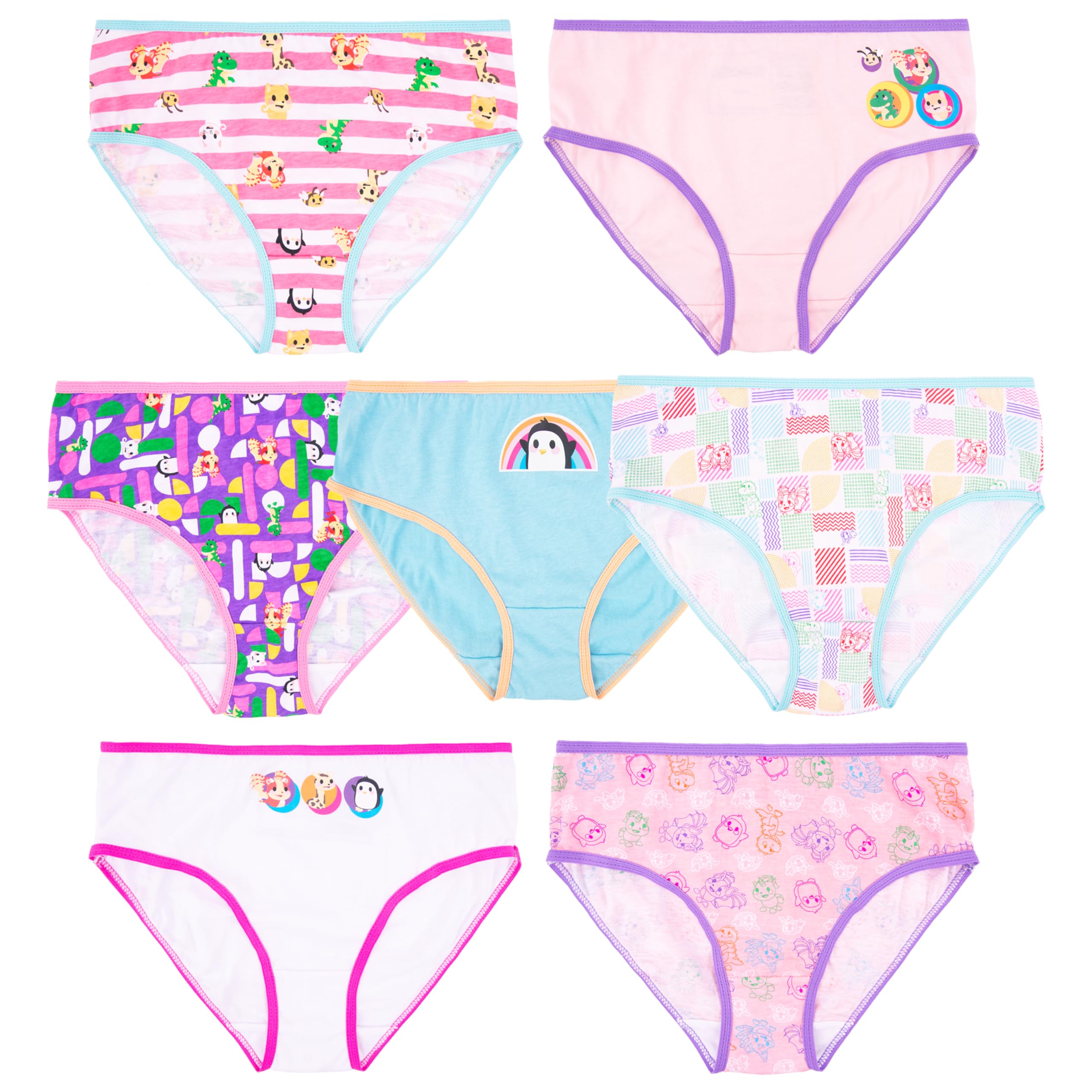 AdoptMe Girls Amazon Exclusive 7-Pack 100 Combed Cotton Panty Brief Underwear Sizes 4 6 8