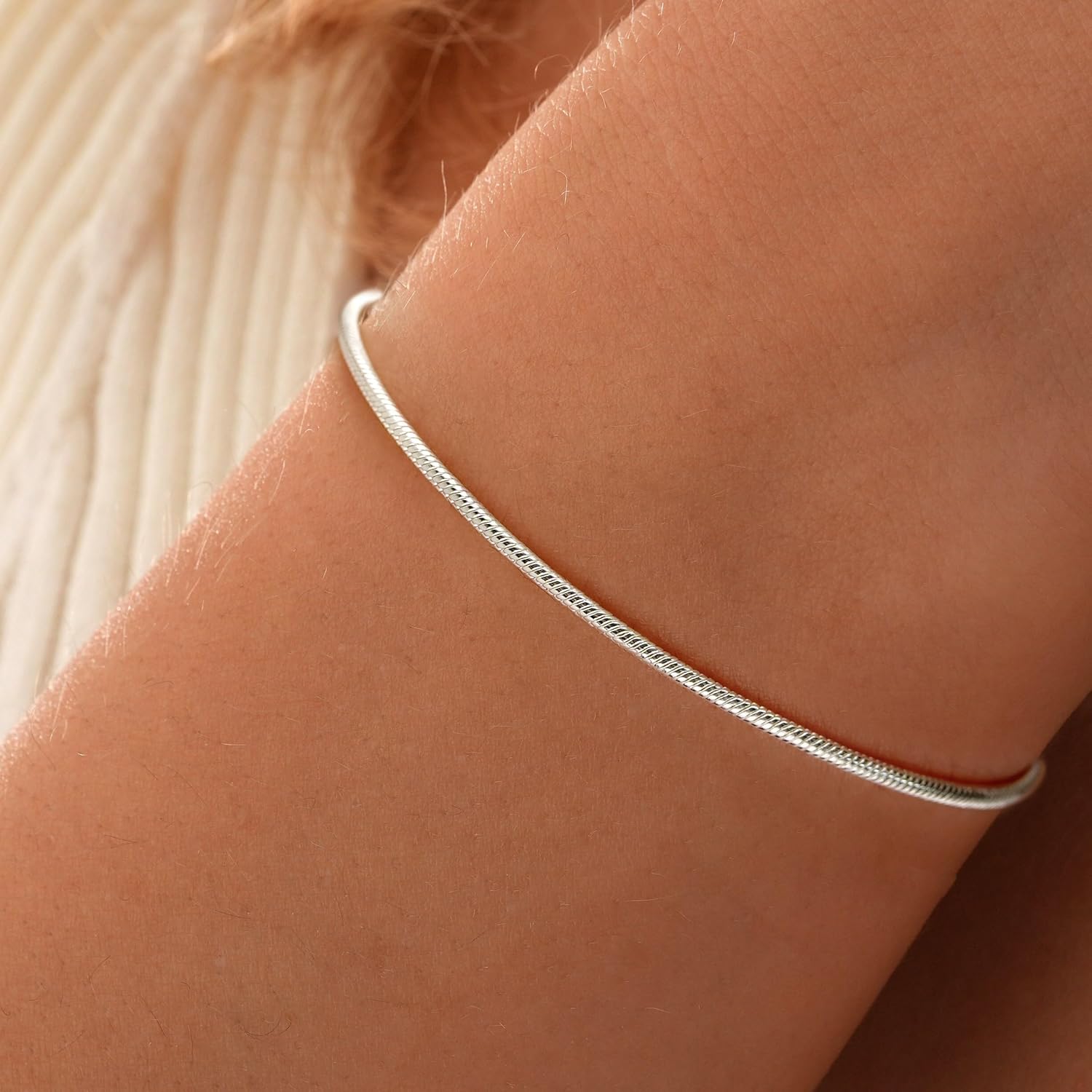 1.5&2.5mm 925 Sterling Silver Snake Chain Bracelet for woman&Men's Couple Bracelets set,Trendy hip-hop Gift for Grilfrieng/Boyfriend/loved ones/mother's Dad jewelry, No fading - Image 8