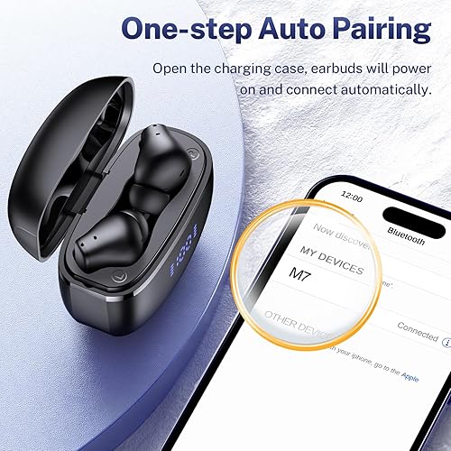 Miniatura 6 de Auriculares inalámbricos Bluetooth 5.3 con pantalla de alimentación dual, estuche de carga inalámbrica y 40 horas de reproducción, auriculares