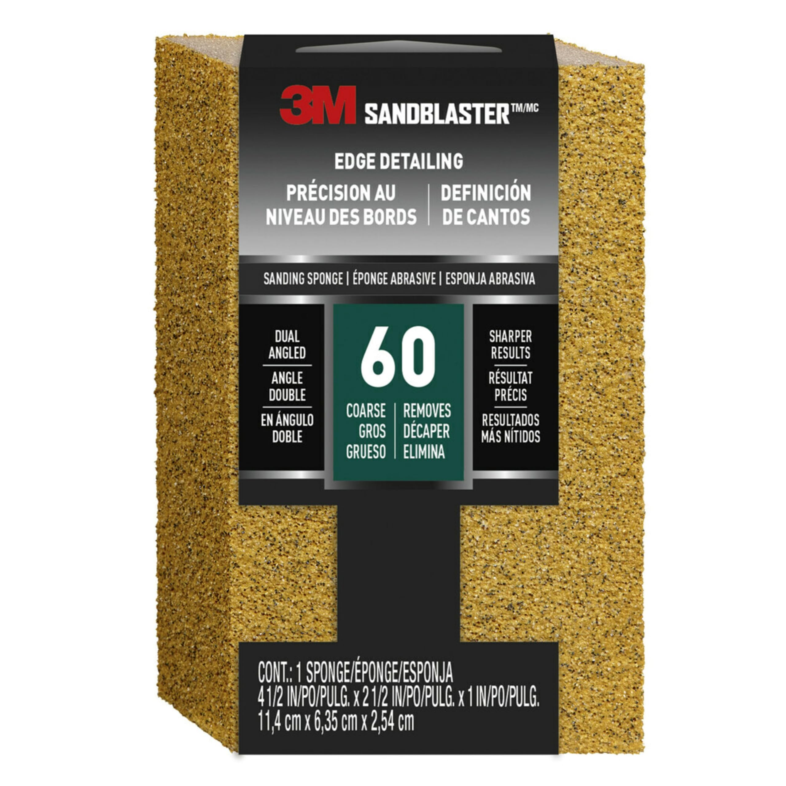 3MP60 SandBlaster Coarse Dual Angle Sanding Sponge for Paint Stripping, 9558 - (Pack of 1)
