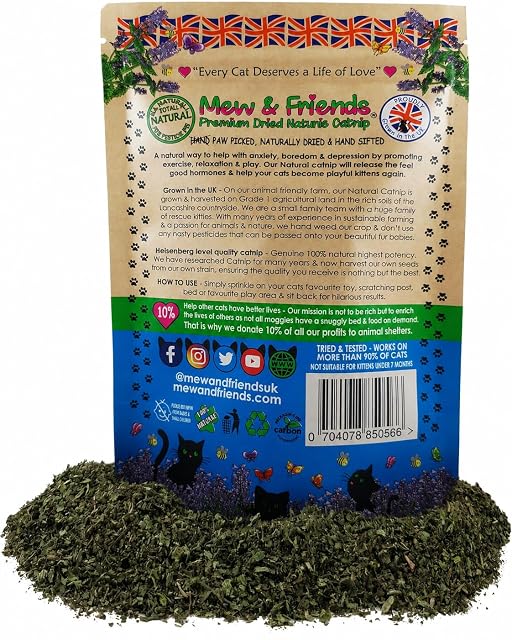 Foto 7 de 7 de Mew & Friends Premium Catnip 30g nip fuerte orgánico para gatos - UK Grown