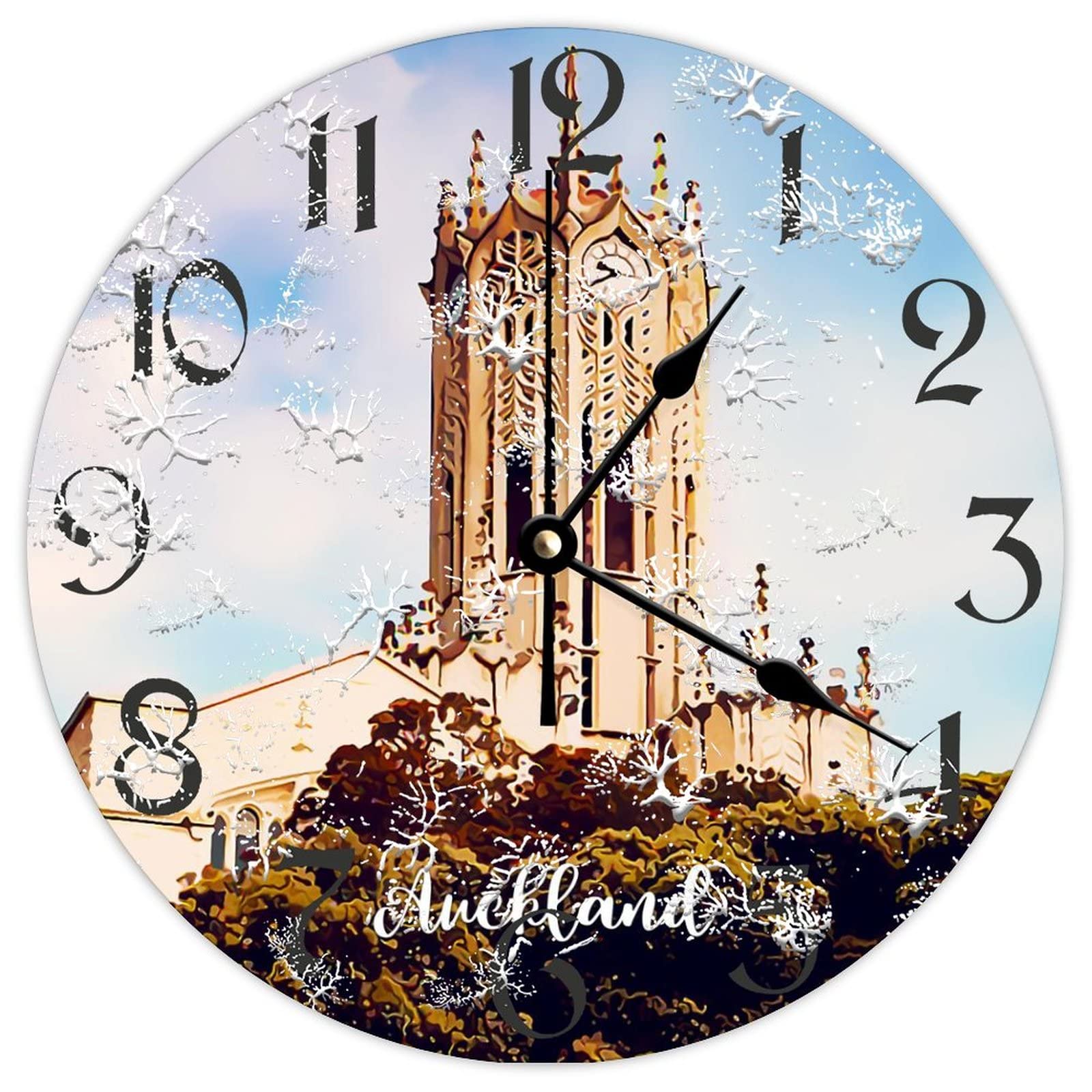 Horloge murale Auckland City en bois cadeau vintage rétro idéal