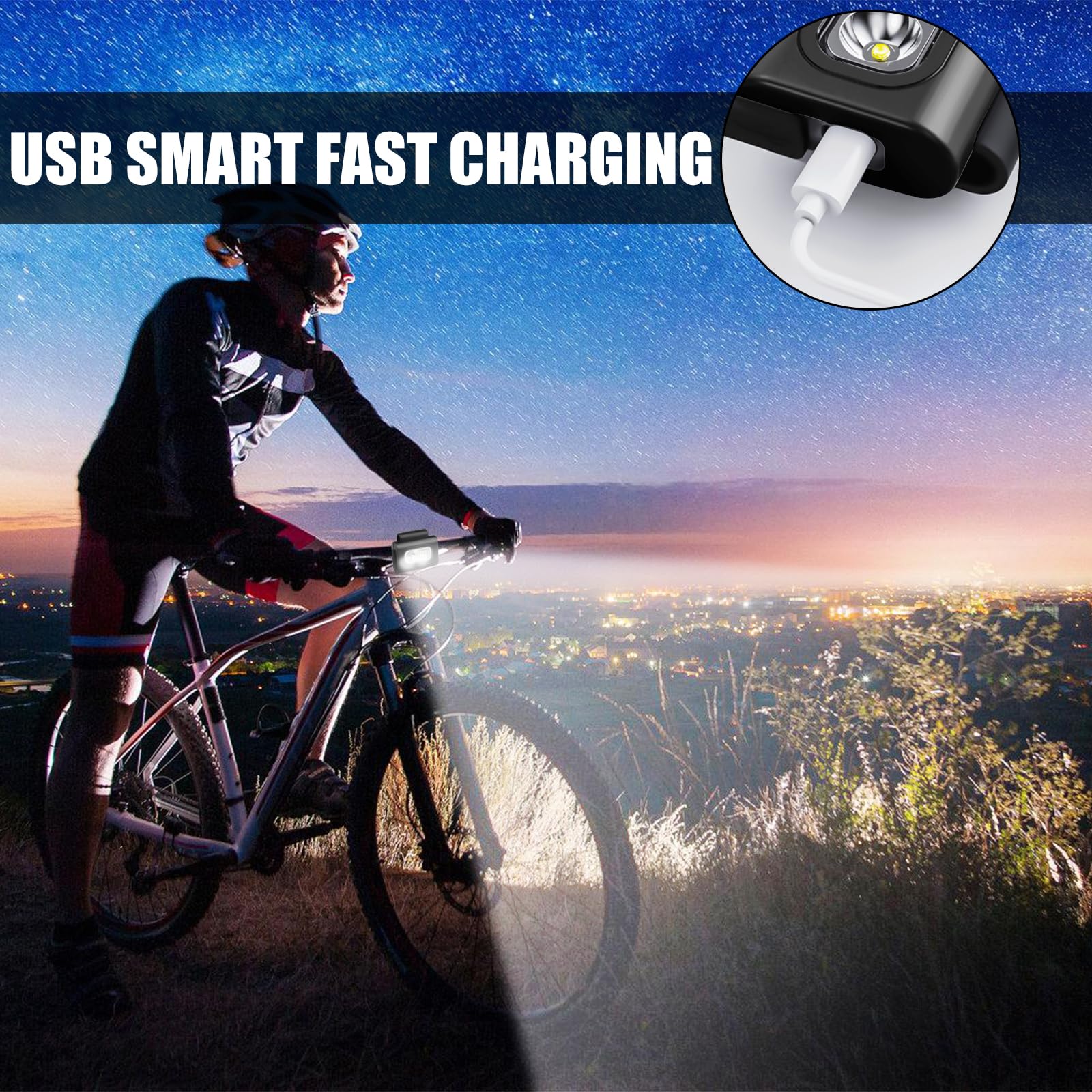 Lampe LED Frontale Pour Vélo Ou Course à Pied - 1800 Lumens, Réglable
