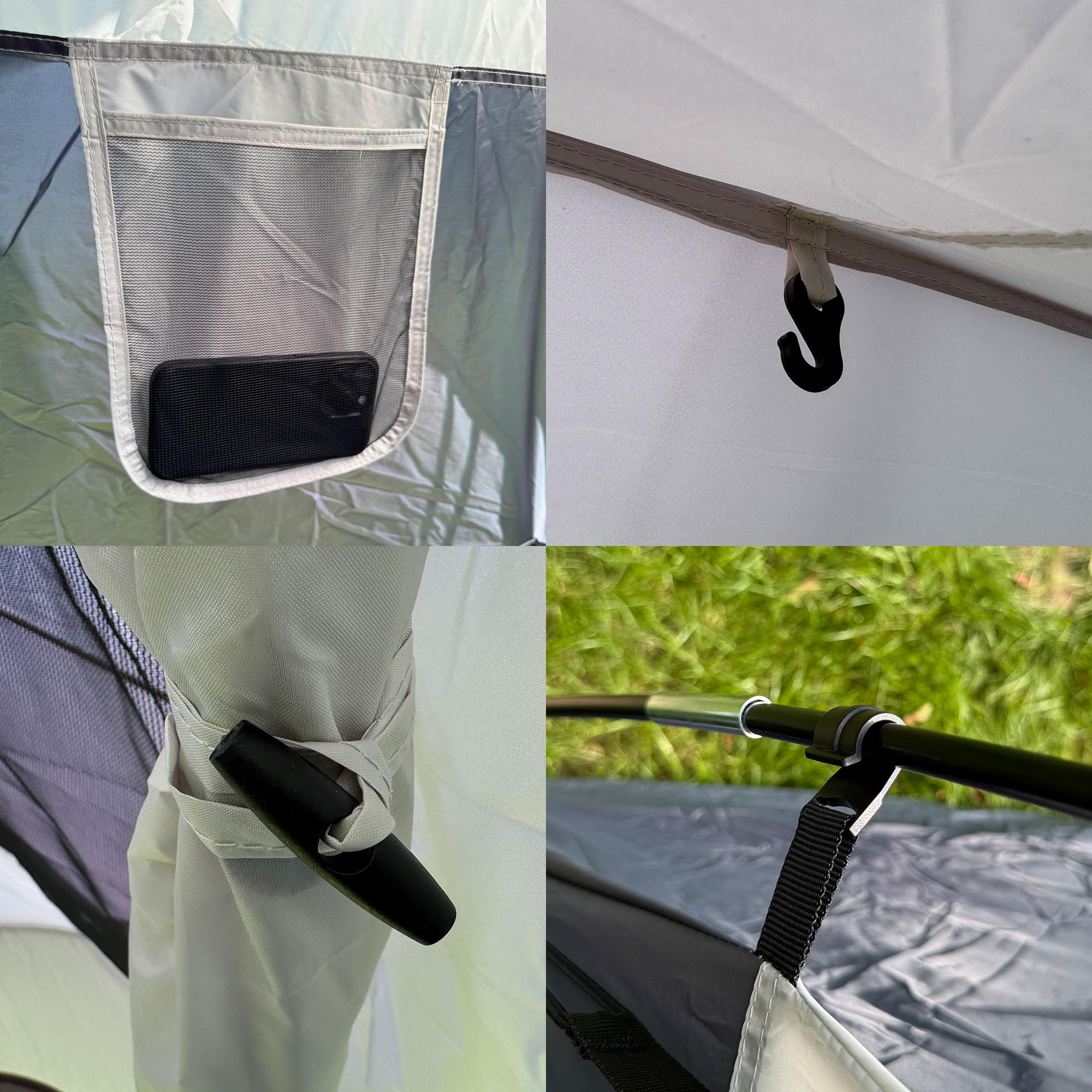 Heckzelt Auto 240 x 240 x 205 cm, Heckzelt SUV, Autozelt und Auto Heck Vorzelt für Van, Bus, PKW und Camping, freistehend, mit Moskitonetz, Anthrazit Grau
