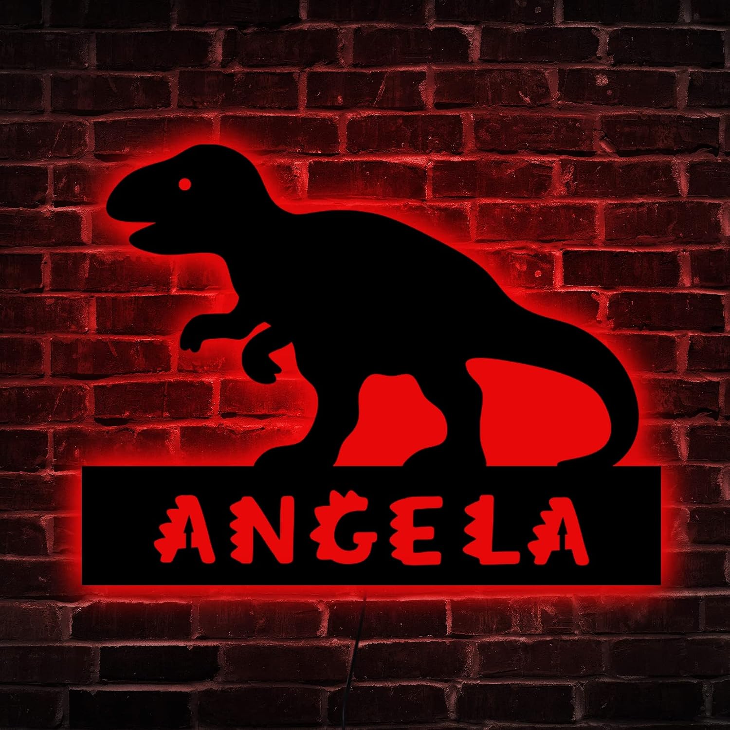 Custom Wooden Dinosaur LED Lamp, Personalized Name 3D Illusion Lamp, Smart Touch & Remote Control Bedroom Decorations Toys Gifts for Men, Women, Kids