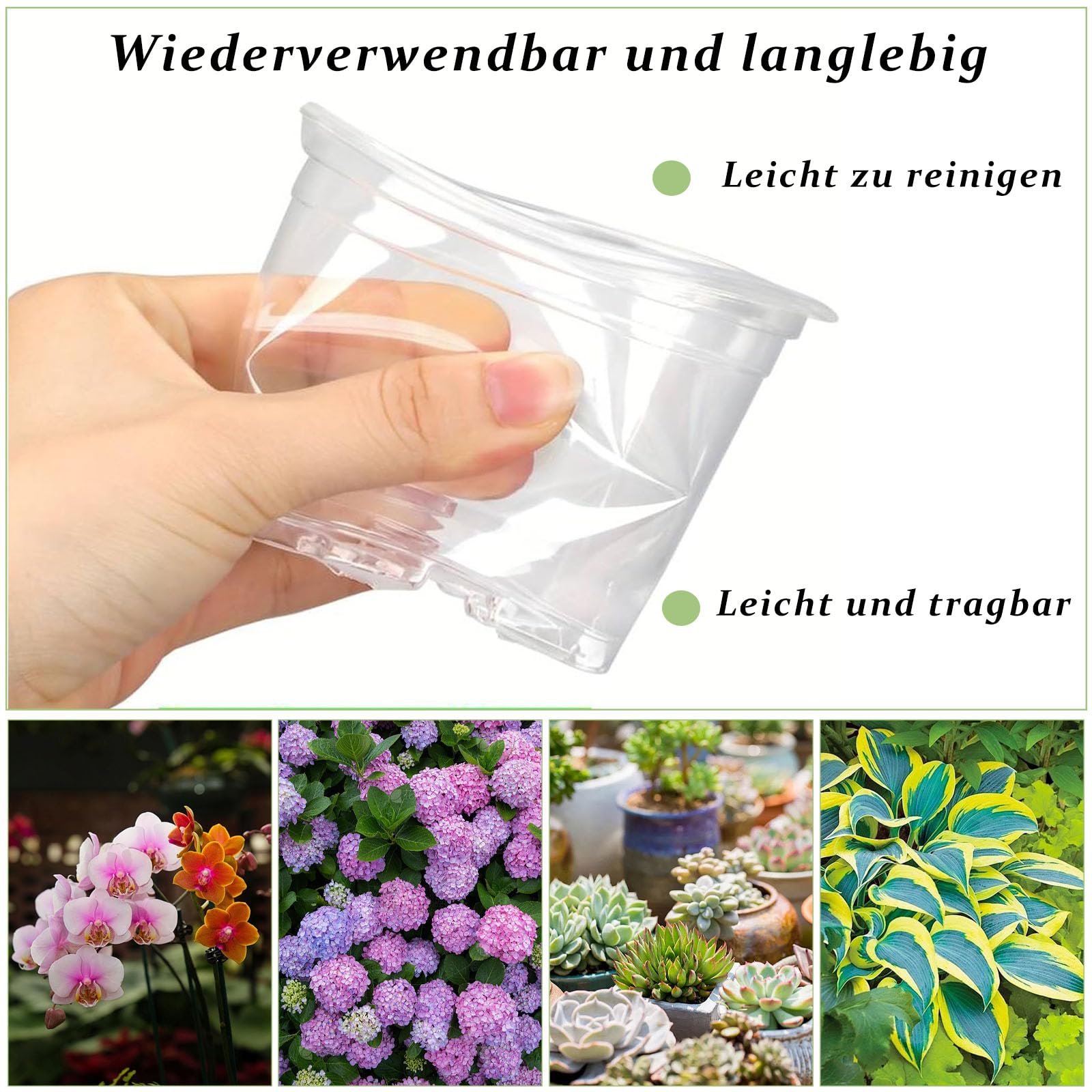 Pot de Fleurs, 24 Pièces Pot Transparent Plante avec Couvercles, 9 cm de Diamètre, Pots de Culture en Plastique, Pots de Fleurs avec 24 Étiquettes Plates, pour Plantes Grasses, Semis