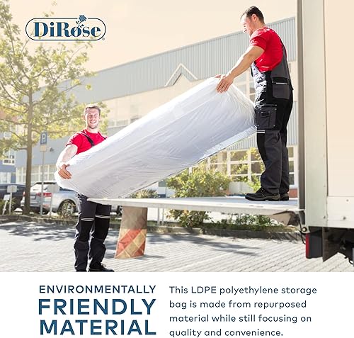 Miniatura 6 de DiRose - Bolsa de almacenamiento de colchón, paquete de 2 fundas de plástico grueso de tamaño matrimonial, transporte, eliminación y protector