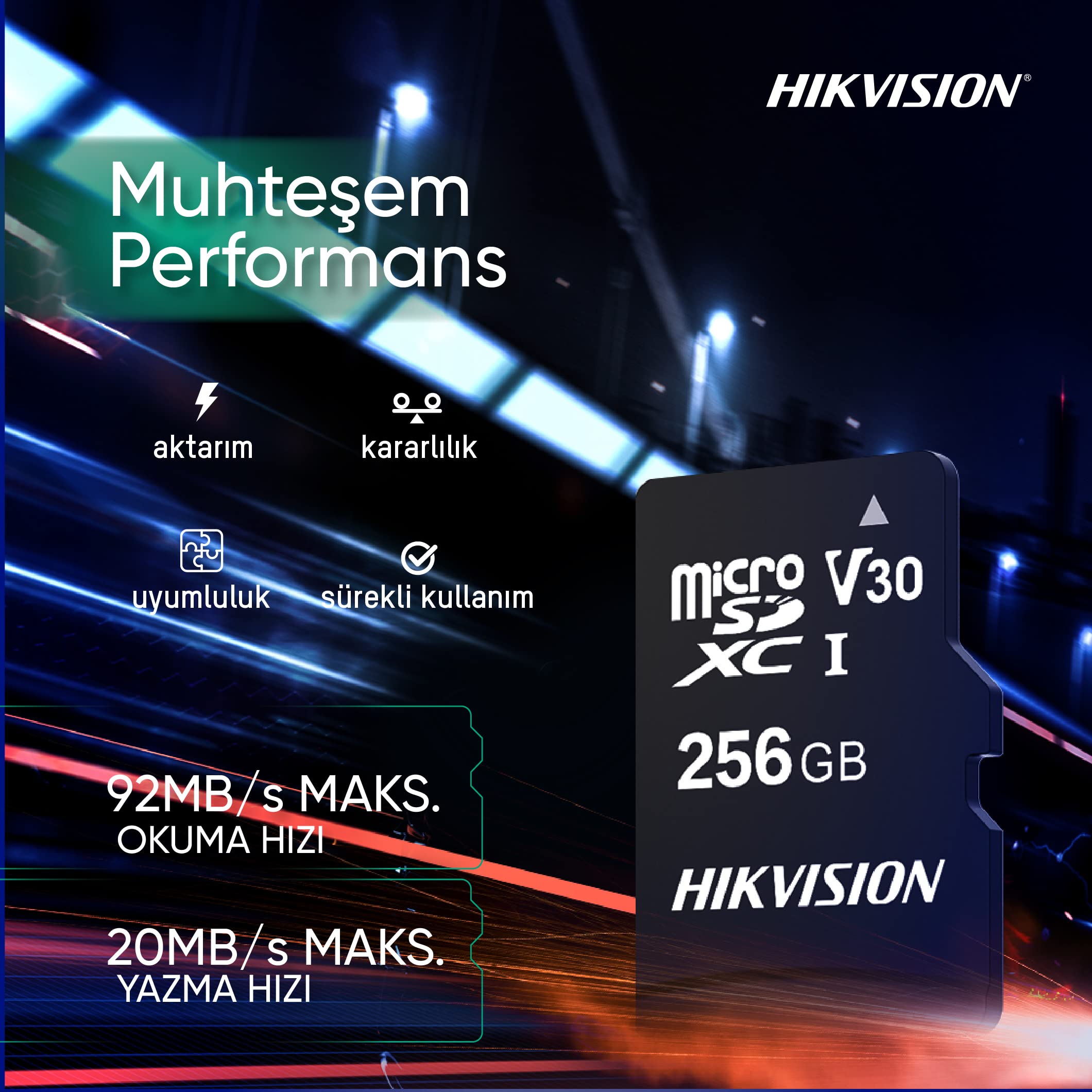 Kartica Hikvision MicroSD - 256 GB microSDHC™, Class 10 in UHS-I, 3D