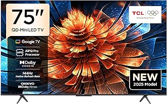75Q6C Television 75 Inch Smart TV 4K QD-Mini LED Colorful Quantum Crystal HDR 10+ Gaming Google TV, 144Hz Native Refresh Rate, ONKYO 2.1 Hi-Fi, Dolby Atmos, AI Mode, Game Master (2025 Model)