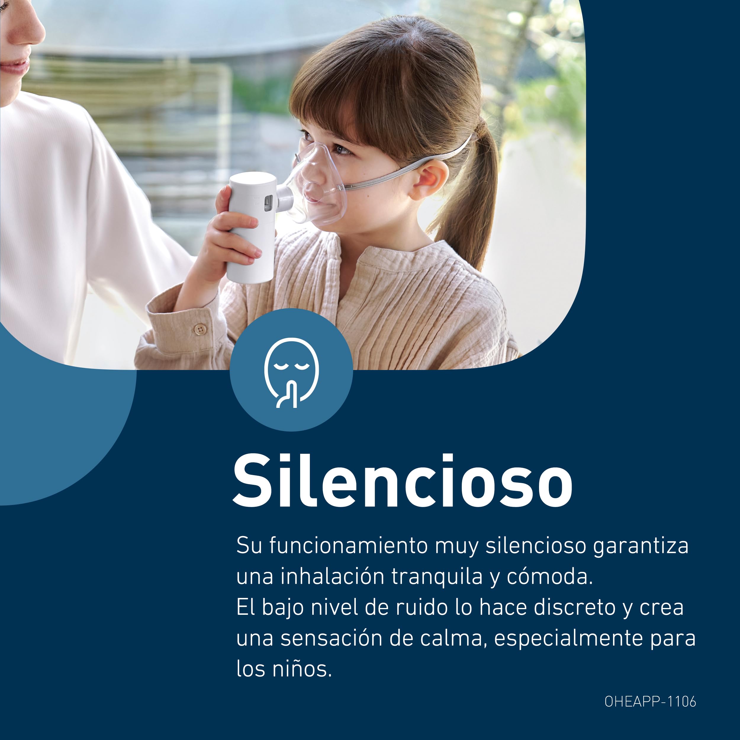 OMRON MicroAir Move Nebulizador Portátil Silencioso, nebulizador para adultos y niños, Recargable USB-C, Incluye Boquilla, 2 mascarillas y bolsa de viaje