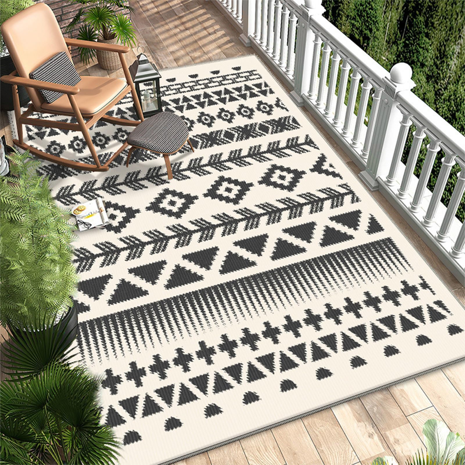 HGTRH Outdoor Patio Rug Waterproof Non Slip Washable, Rugs Outdoor Waterproof 5x7, Crystal Velvet Outdoor Carpet Tiles for Patio Portable Camping RV Rug Indoor Outdoor Area Rug for Porch Balcony