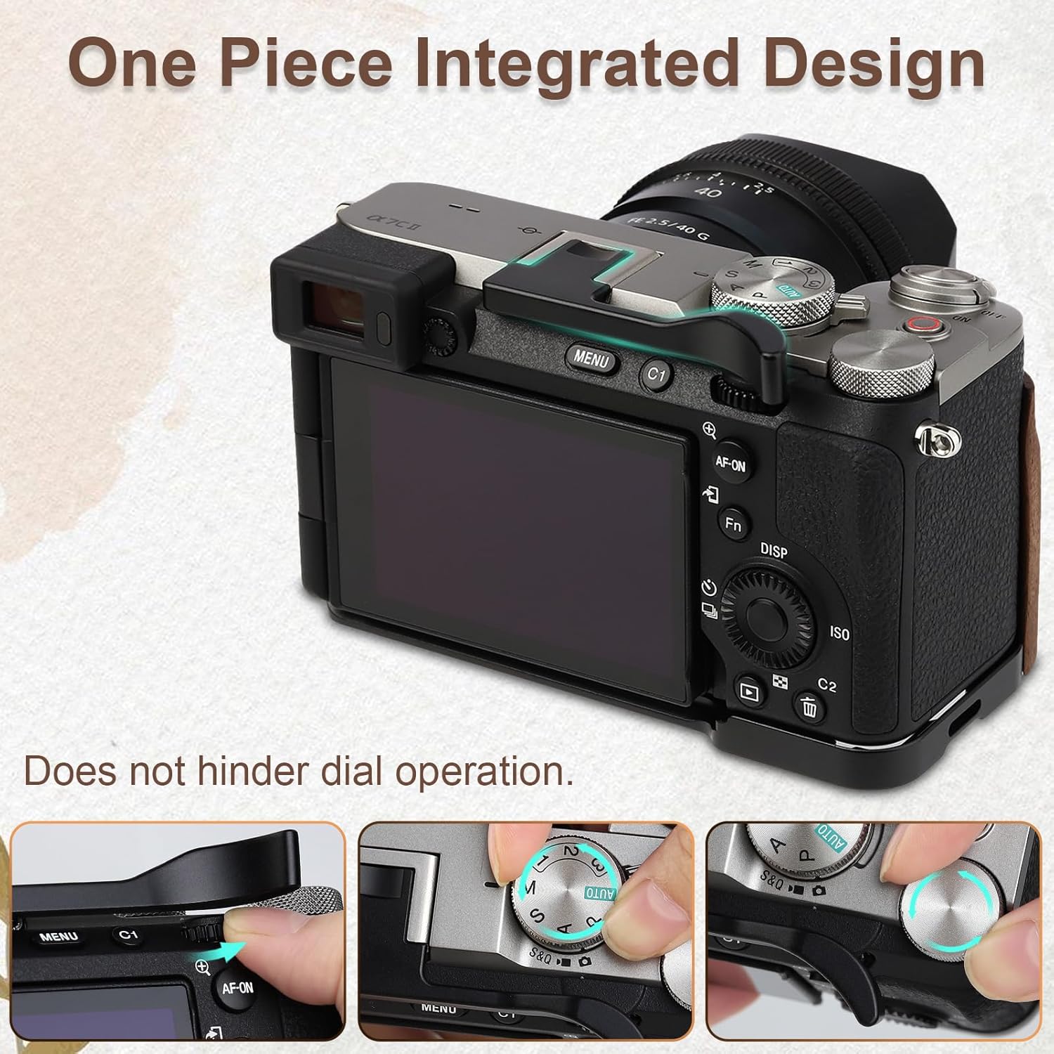 Haoge Metal Thumb Grip for Sony α7cii,Alpha 7CR,ILCE-7CR,Digital Camera Accessories Black Hot Shoe Thumb Up Rest Handle Grip THB-S7CR-B - Image 5