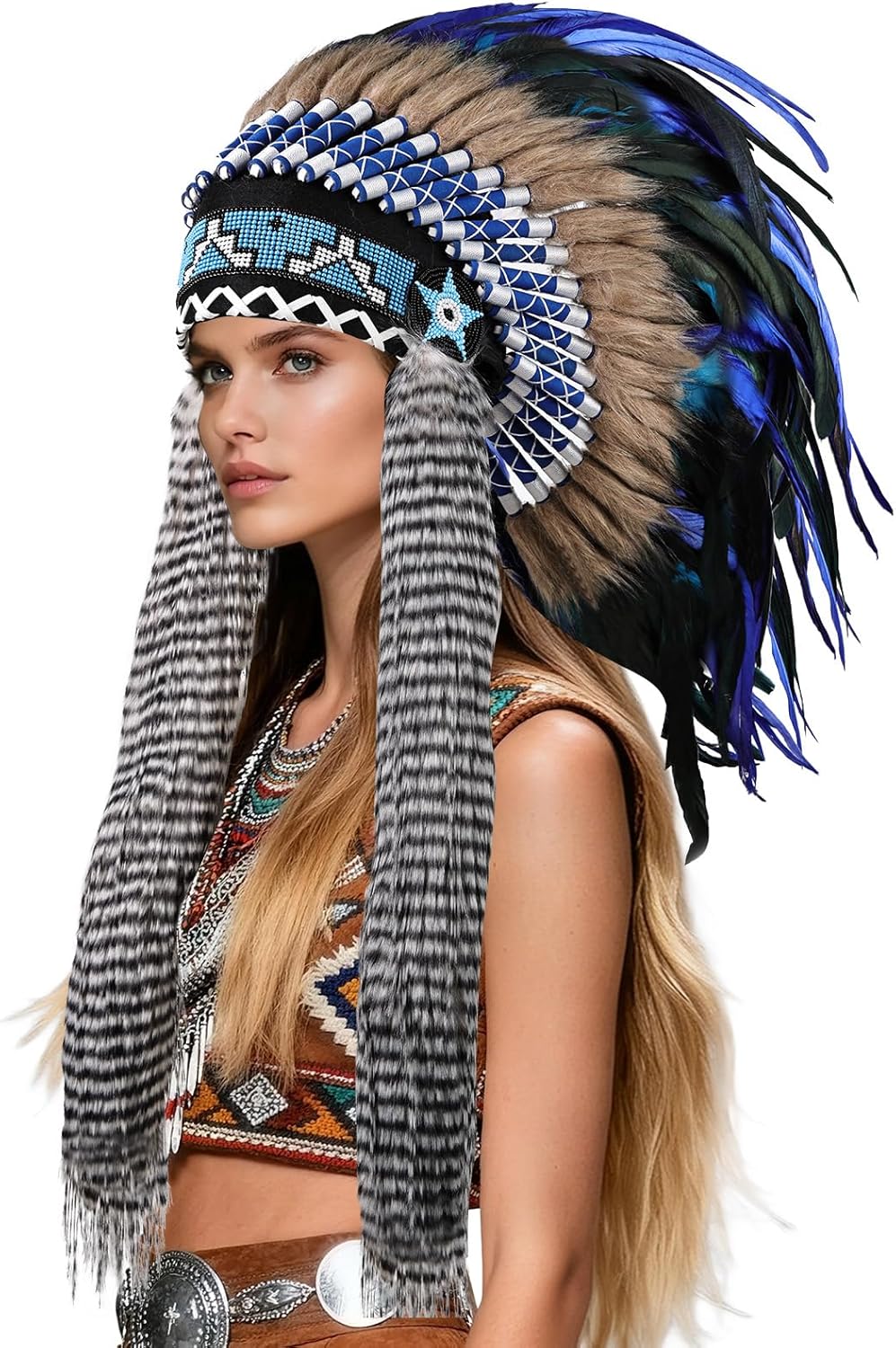 THARAHT Feather Headdress Native American Indian halloween costumes indian costume native american clothing halloween costume