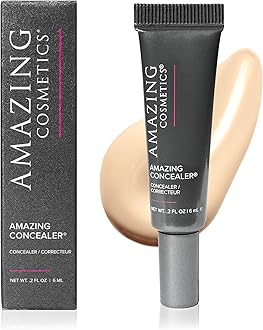 Amazing Cosmetics Amazing Concealer, full coverage long wear concealer makeup for undereye dark circles, acne, blemishes and spots, color correcting shades, melts into skin for most natural finish