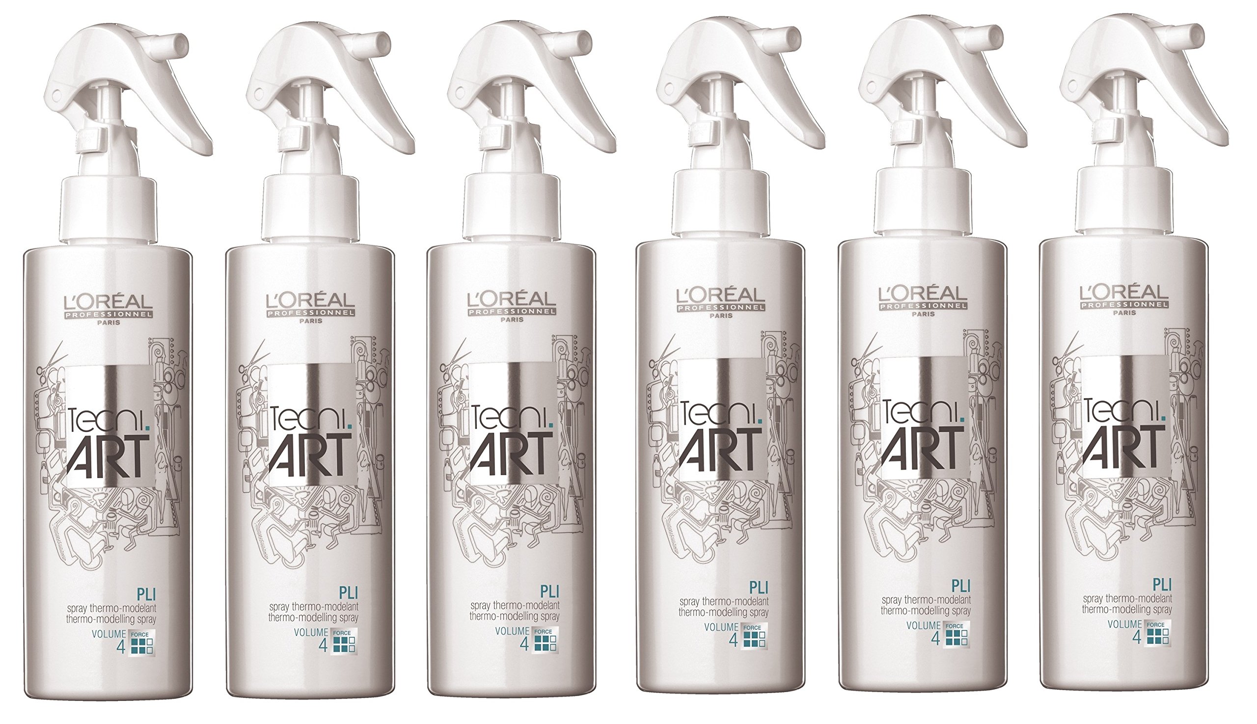 6er Pli Thermo Spray Tecni Art Loreal Professionnel Volumen je 190 ml = 1140 ml