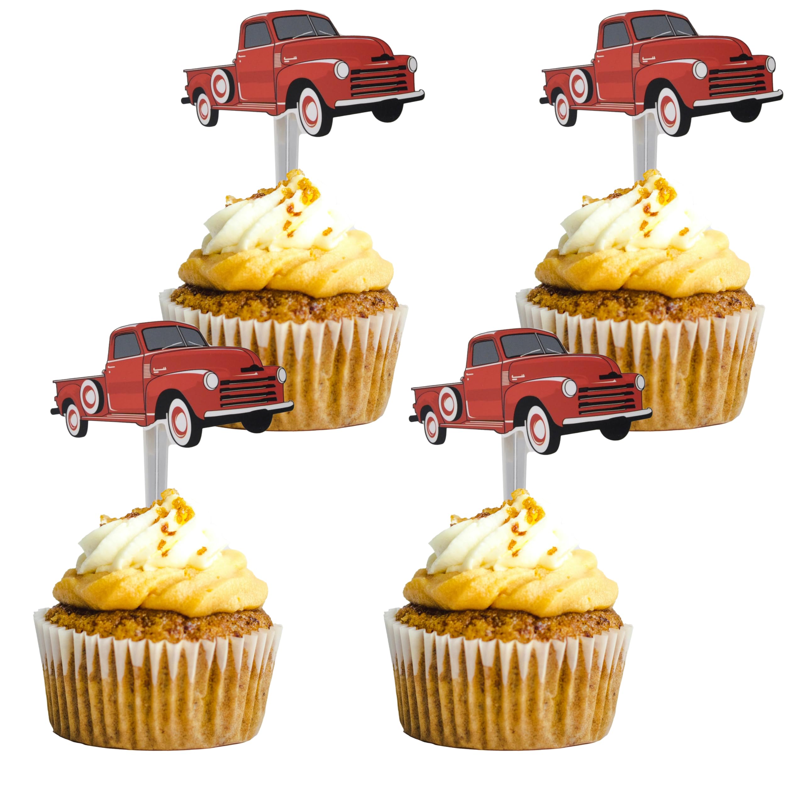All Things RockabillyAll Things Rockabilly Classic Truck Cupcake Toppers - Vintage Truck Party Decorations - Classic Car Party Decorations - Truck Cupcake Picks - Vintage Car Party Decorations