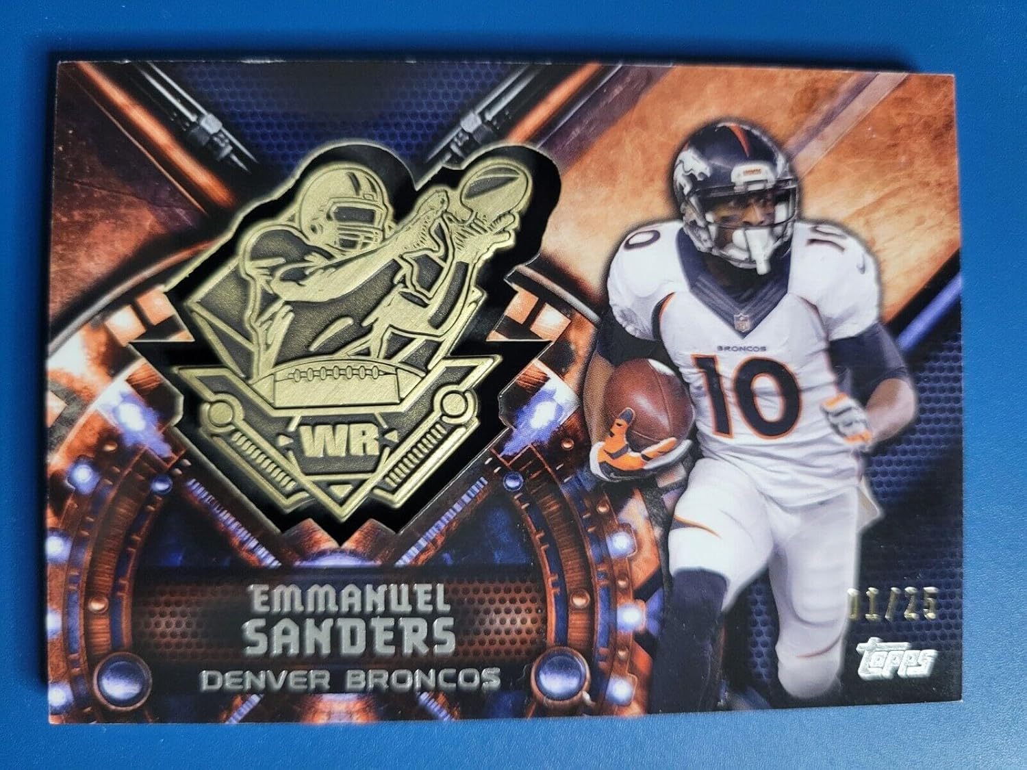 Emmanuel Sanders 2015 TOPPS COMMEMORATIVE FANTASY CLUB MEDALLION #D /25 BRONCOS! - Football Cards